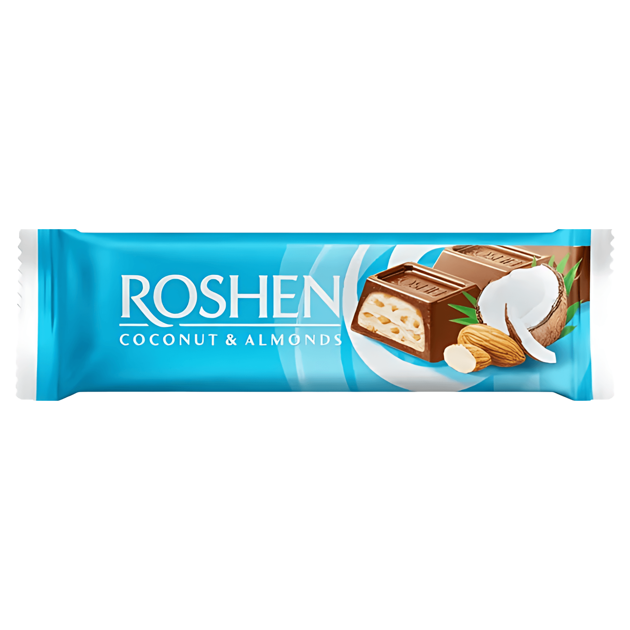 Baton de ciocolata Roshen, cu crema cu cocos si migdale, 29 g