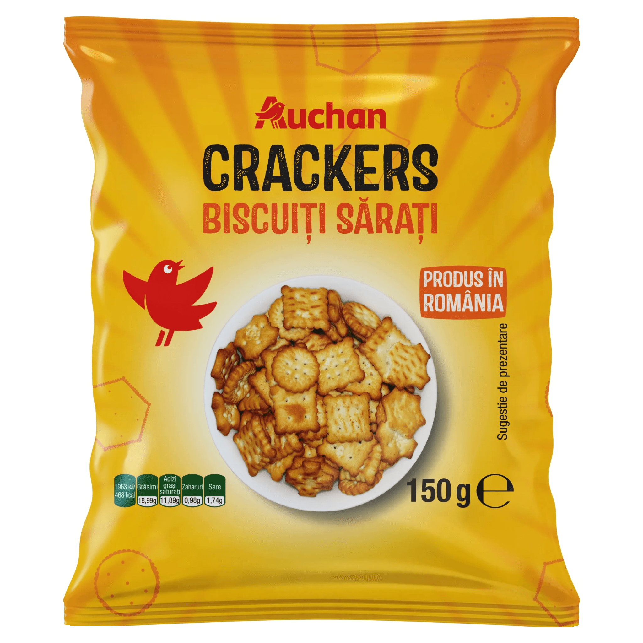 Crackers cu sare Auchan, 150g