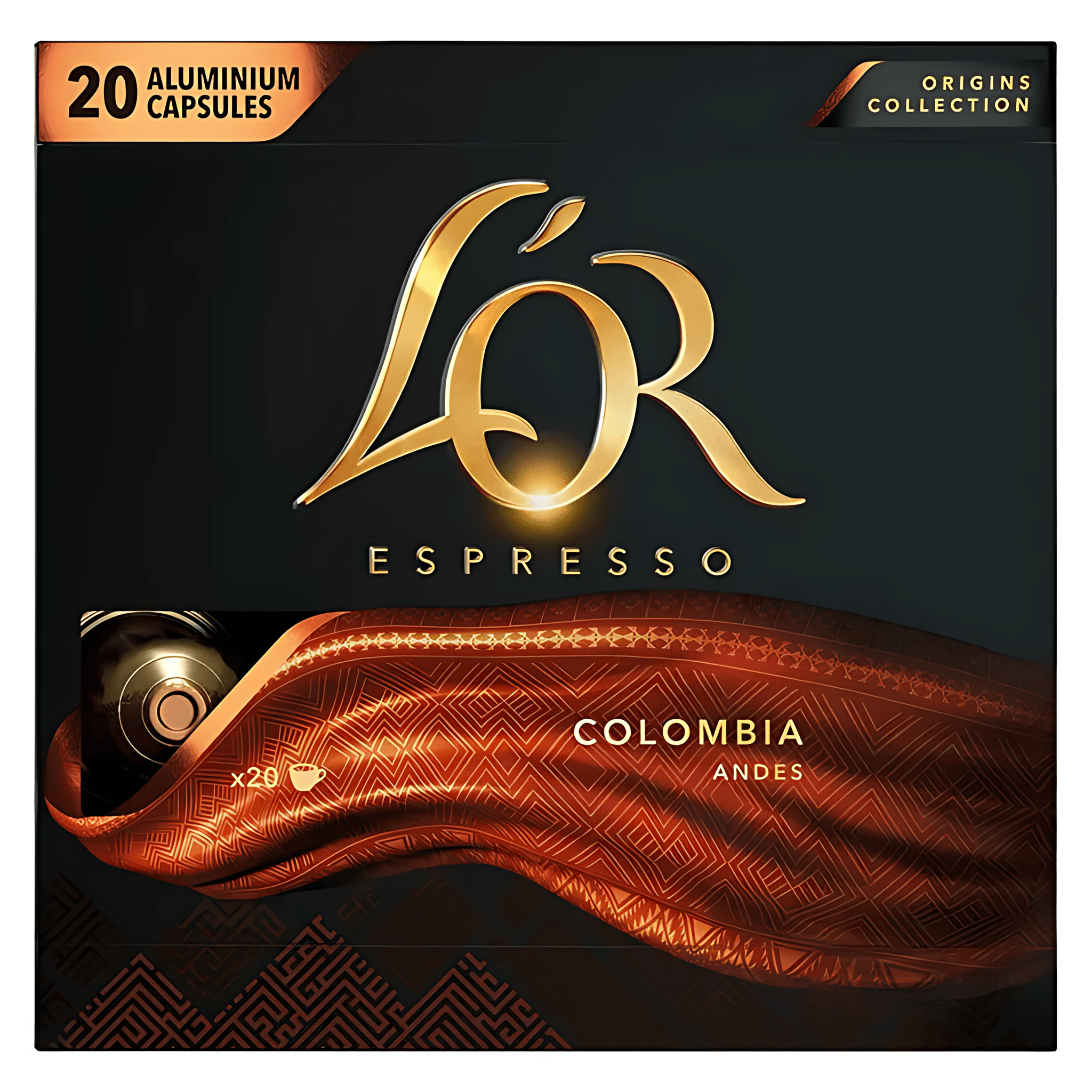 Capsule cafea L'Or Espresso Columbia, compatibile Nespresso, 20 capsule