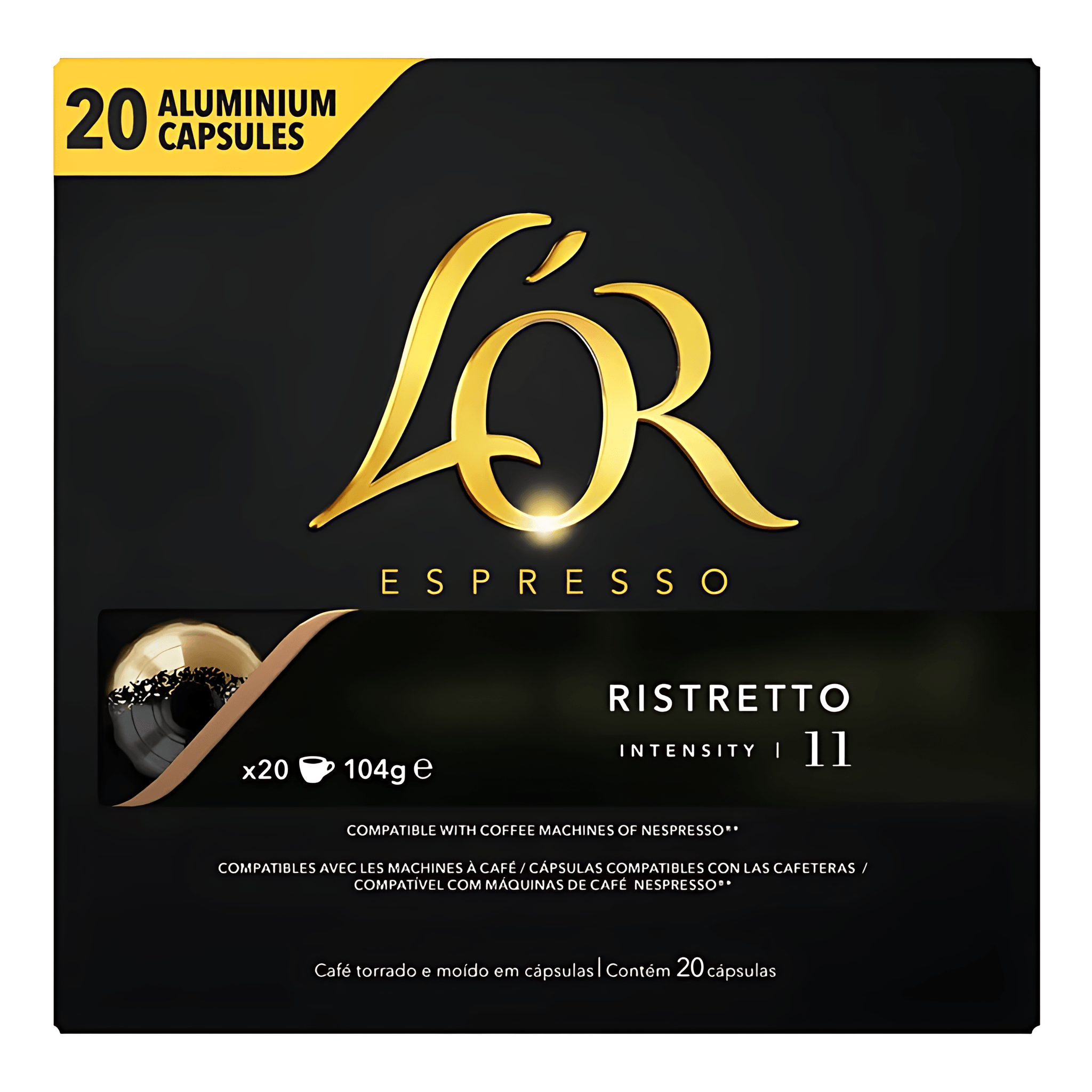 Capsule cafea L'Or Espresso Ristretto, compatibile Nespresso, 20 capsule