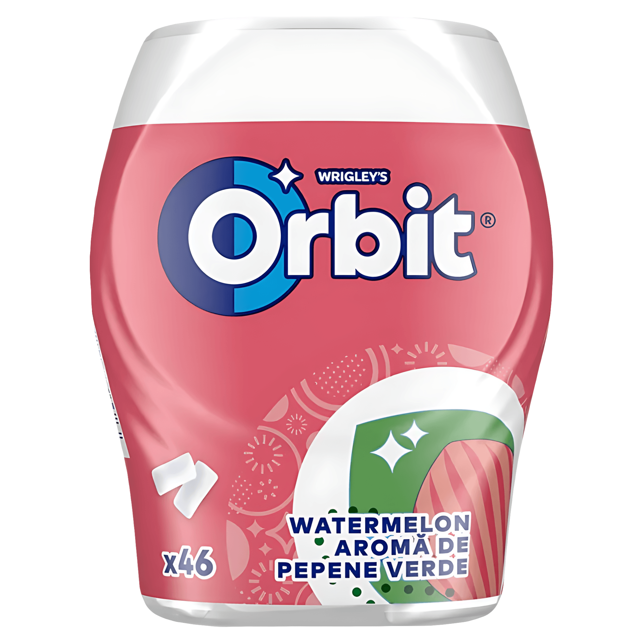 Guma de mestecat cu aroma de pepene rosu Orbit, 46 bucati, 64 g