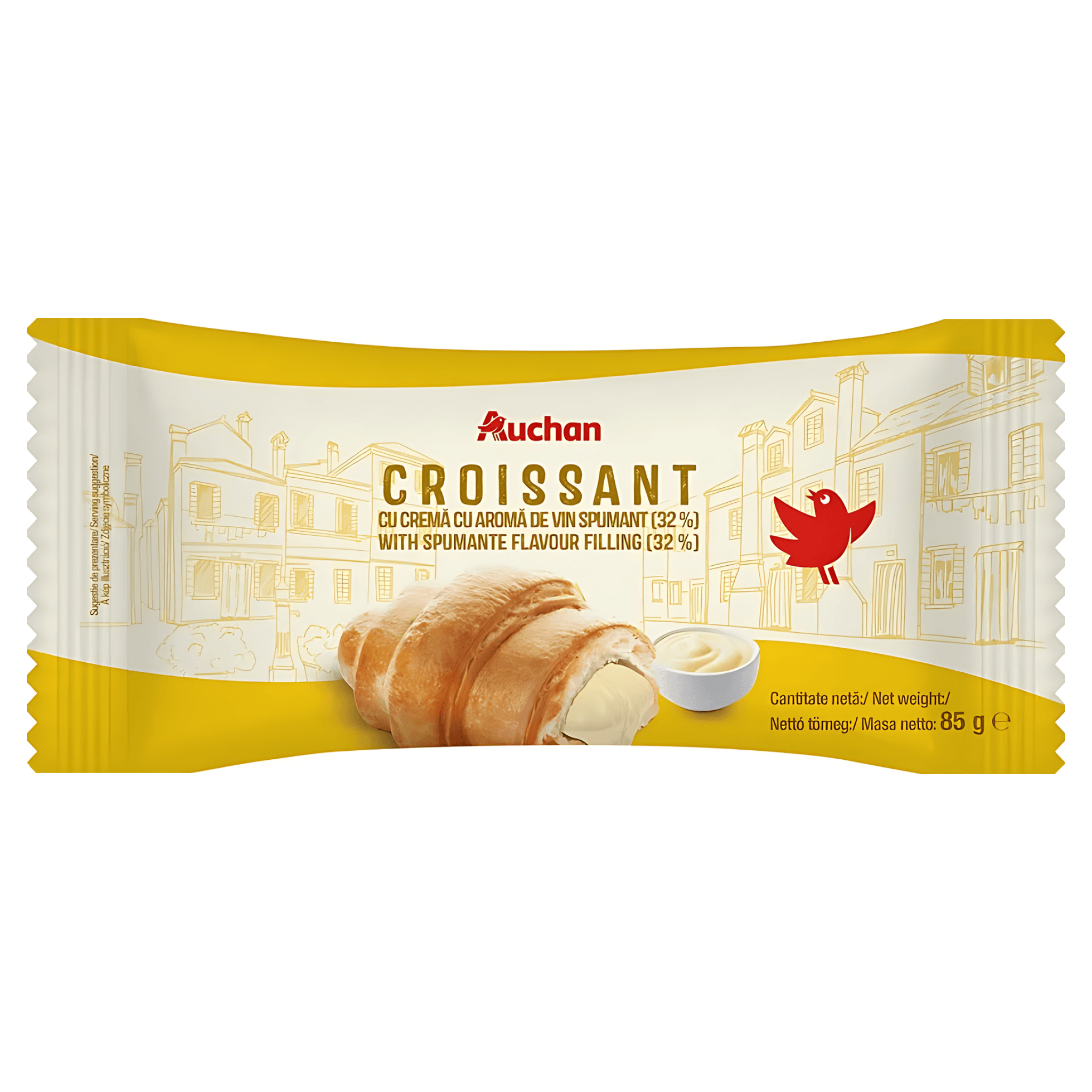 Croissant cu crema cu aroma de vin spumant Auchan, 85 g