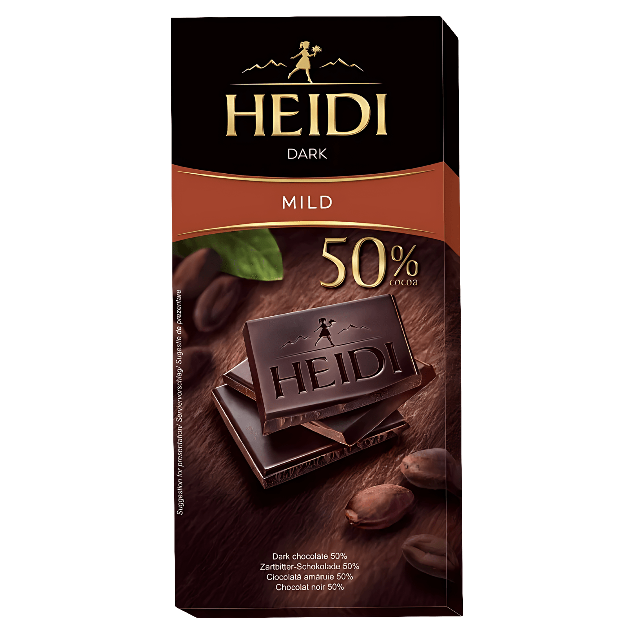 Ciocolata neagra Heidi Dark Mild 50%, 80 g