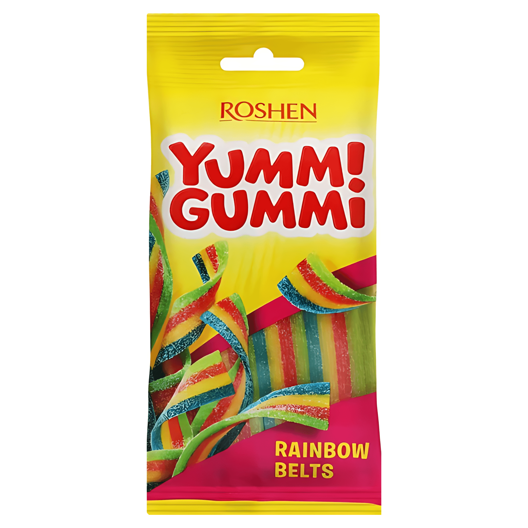Jeleuri cu arome de fructe Yummi Gummi Sour Belts, 70 g