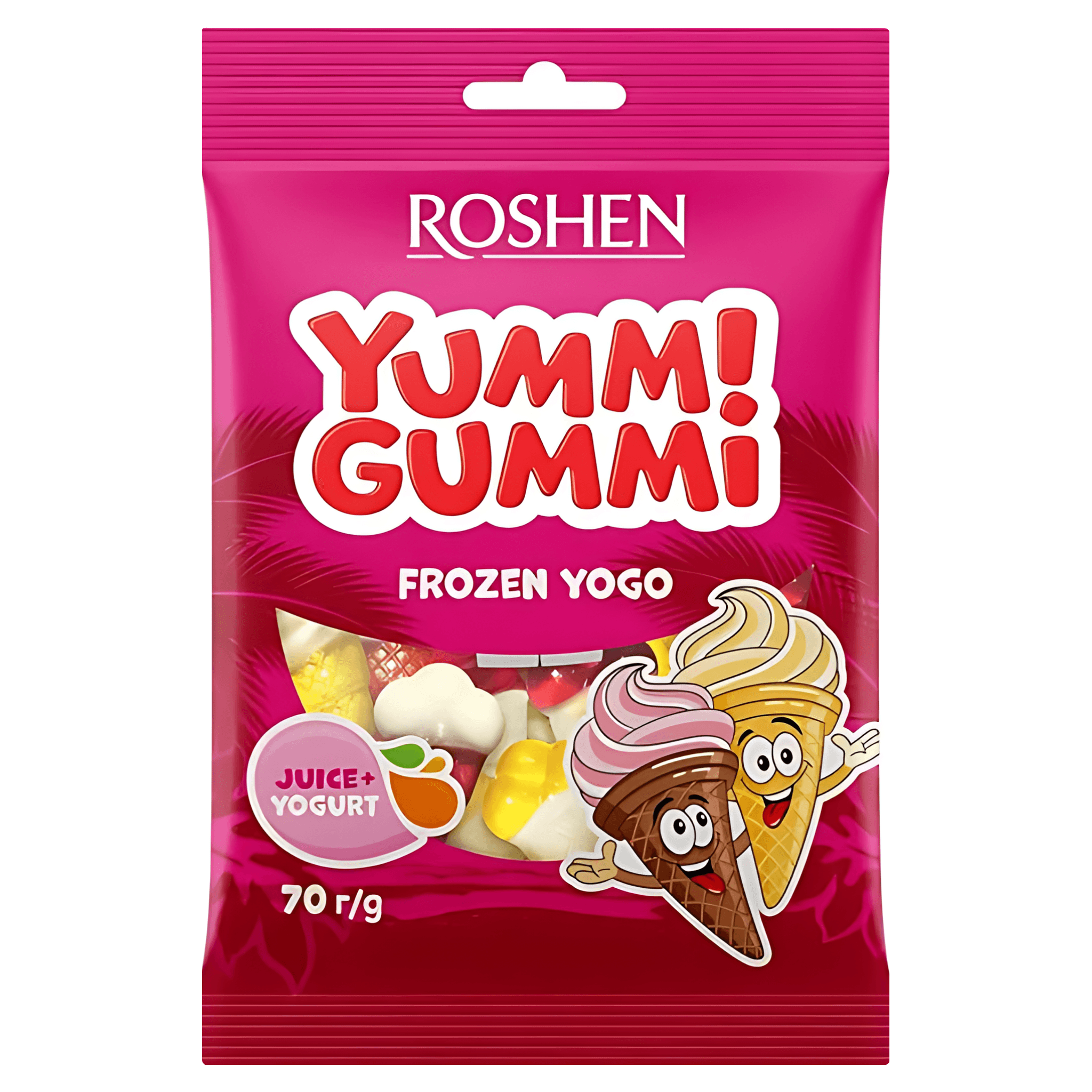 Jeleuri in forma de inghetata Roshen Yummi Gummi Frozen Yogo, 70 g