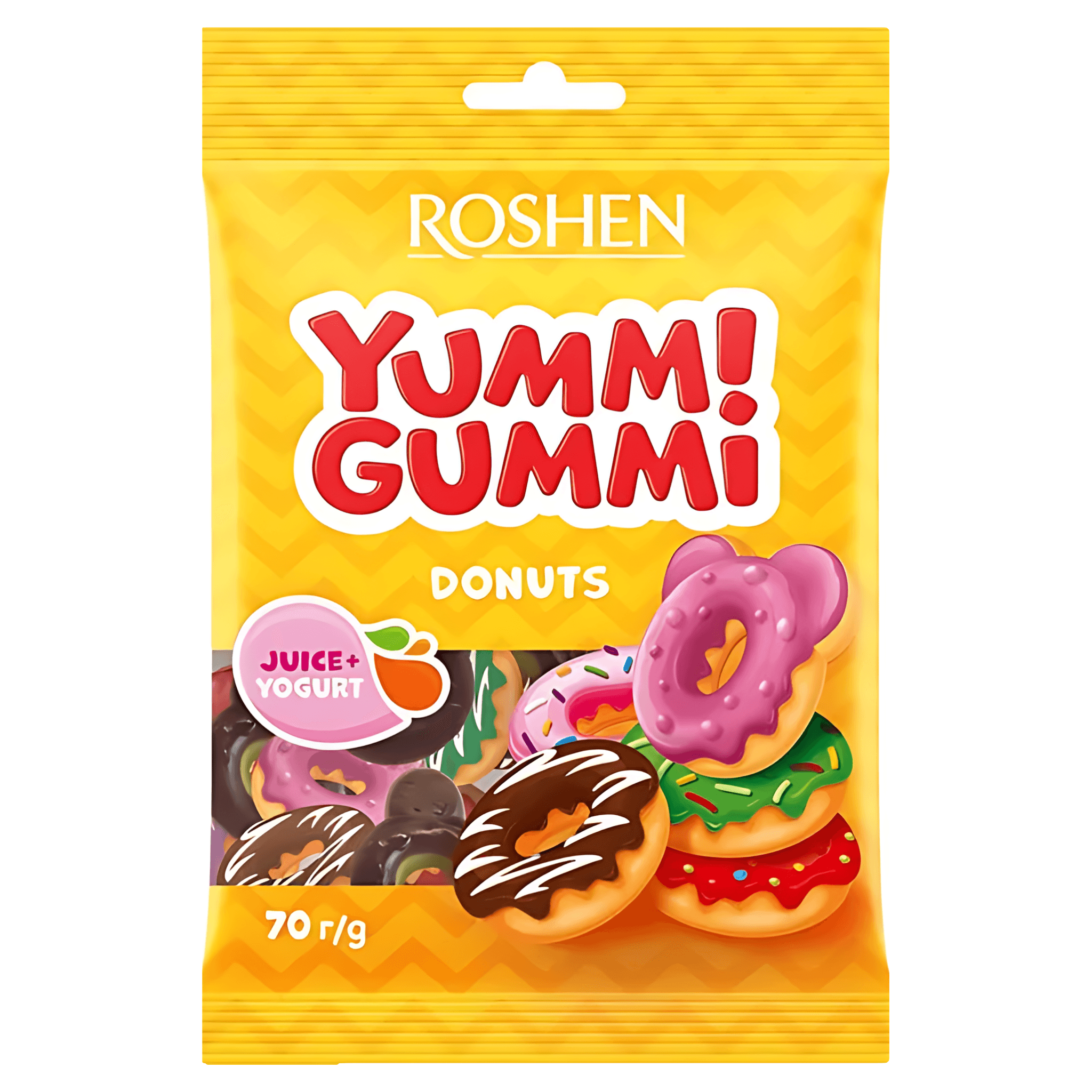 Jeleuri in forma de gogosi cu aroma de fructe Roshen Yummi Gummi, 70 g
