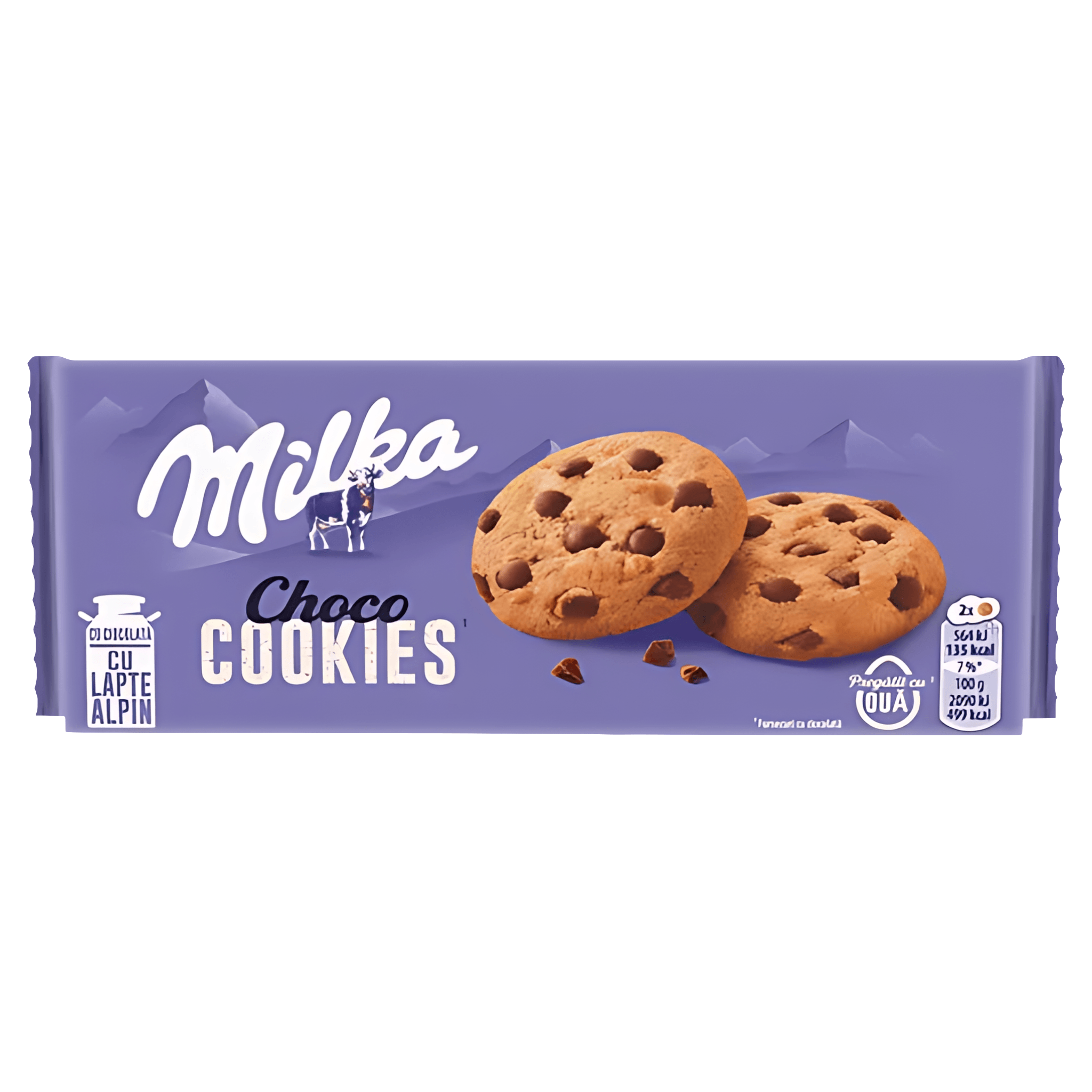 Fursecuri cu bucati de ciocolata cu lapte Milka Choco Cookies, 135 g