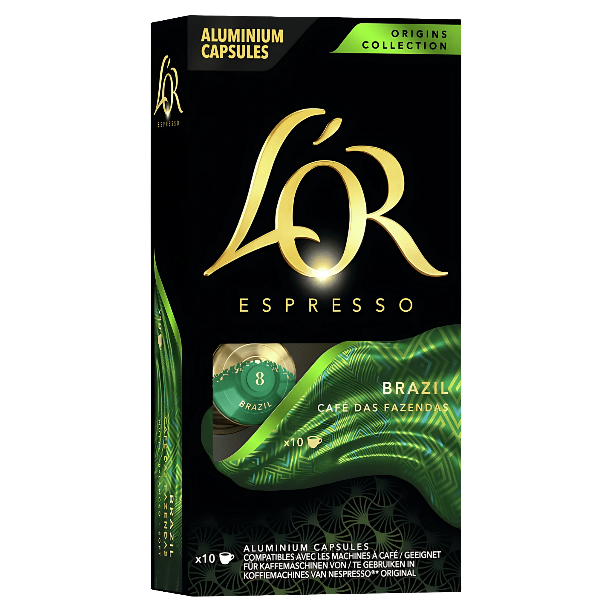 Capsule cafea L'or Espresso Brazil, compatibile cu Nespresso, 10 capsule