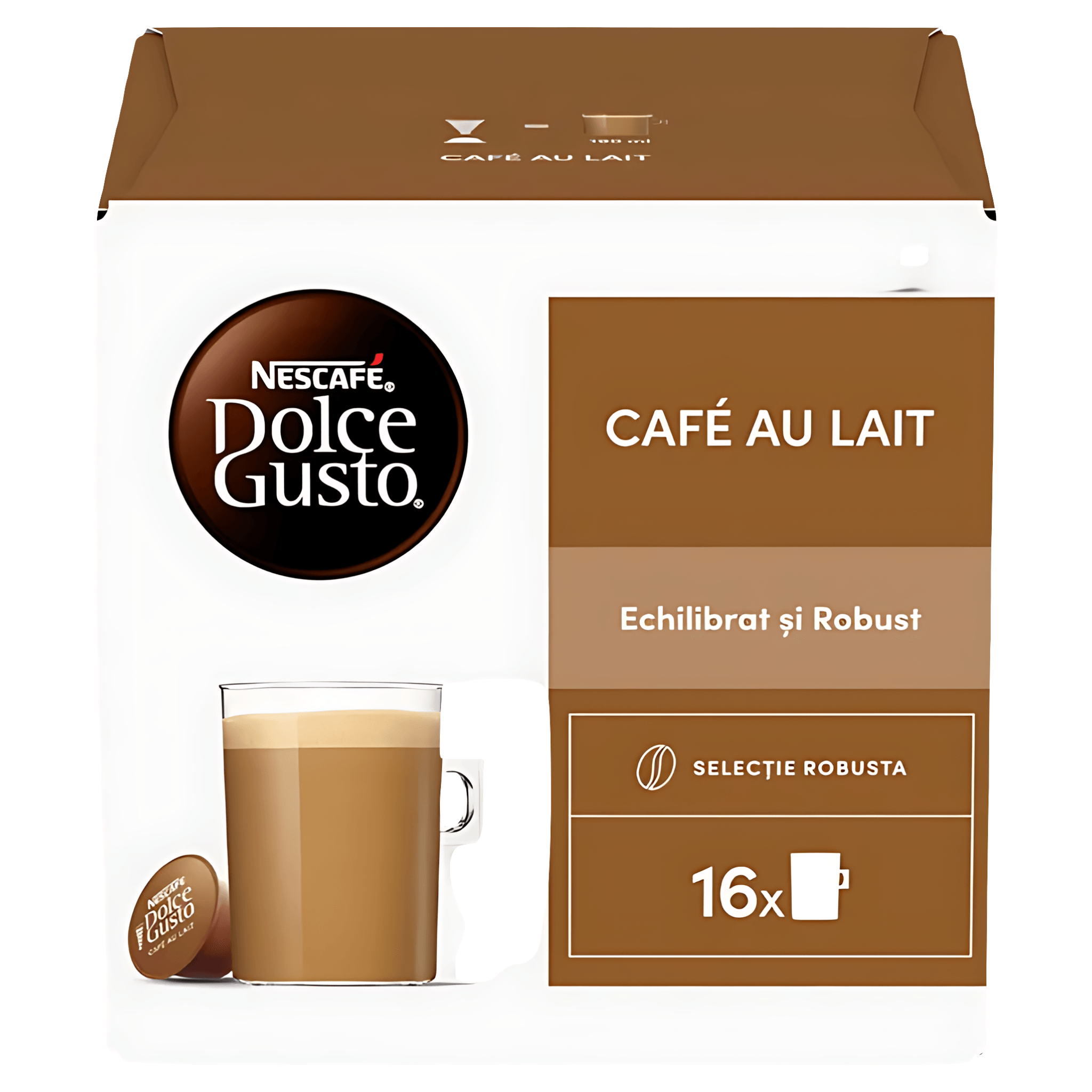 Capsule cafea Nescafe cu Lapte, compatibile Dolce Gusto, 16 capsule