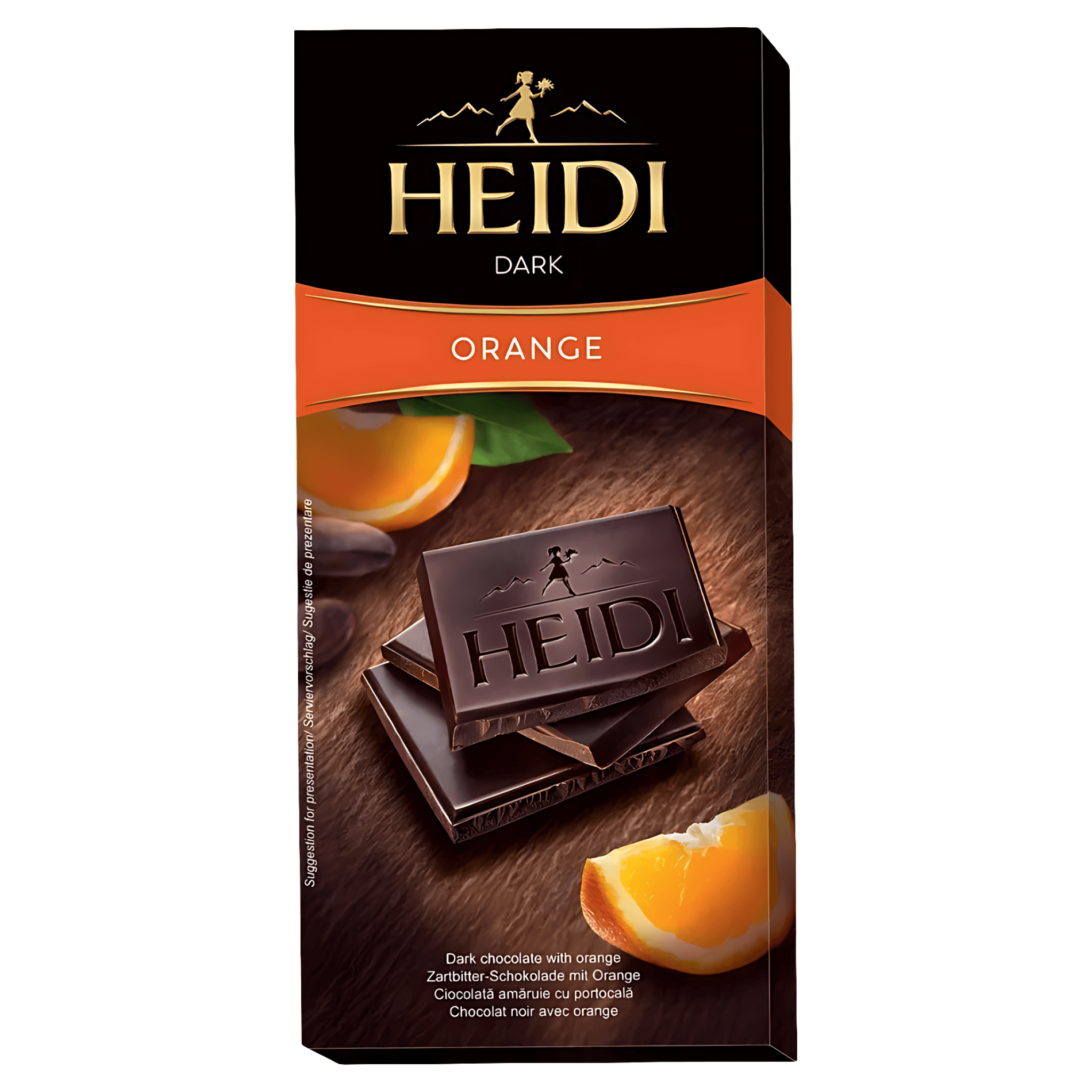 Ciocolata neagra Heidi Dark orange, 80 g