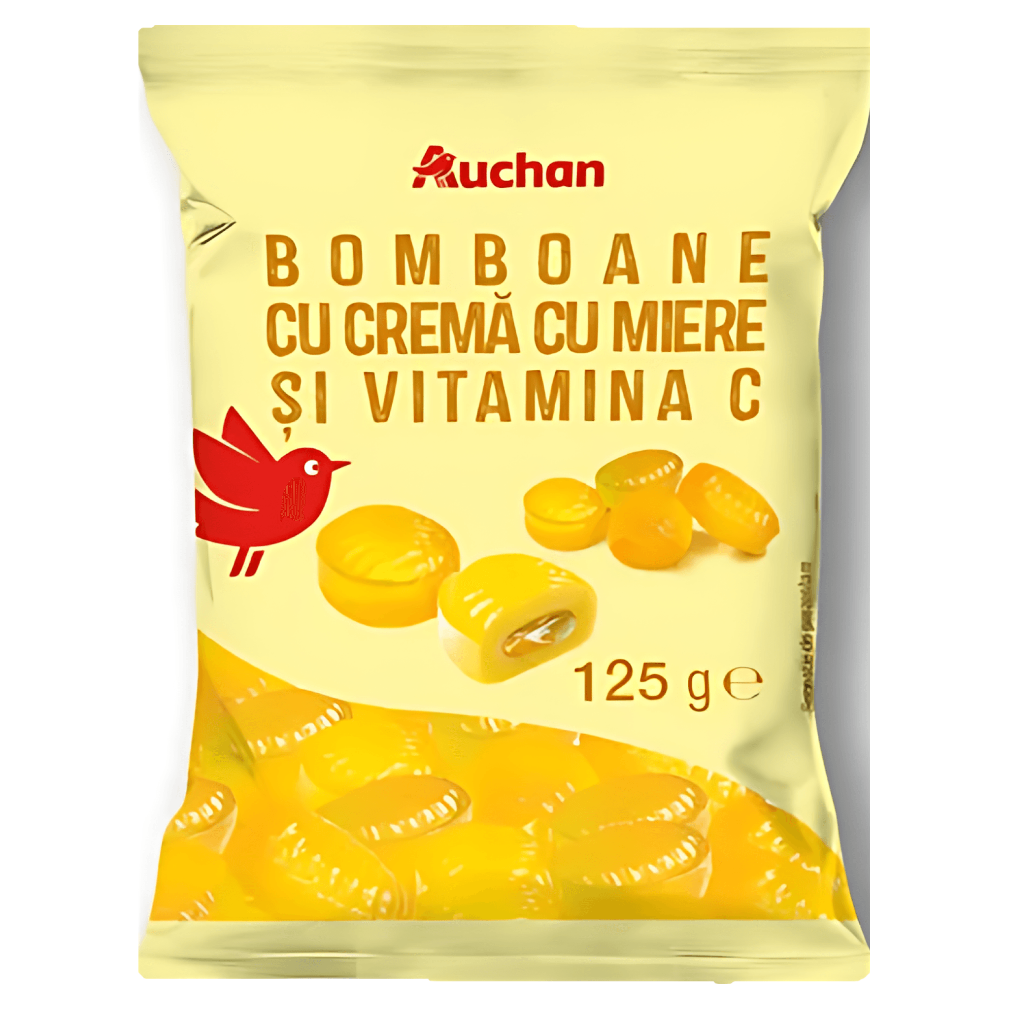 Bomboane cu miere si vitamina C Auchan, 125 g