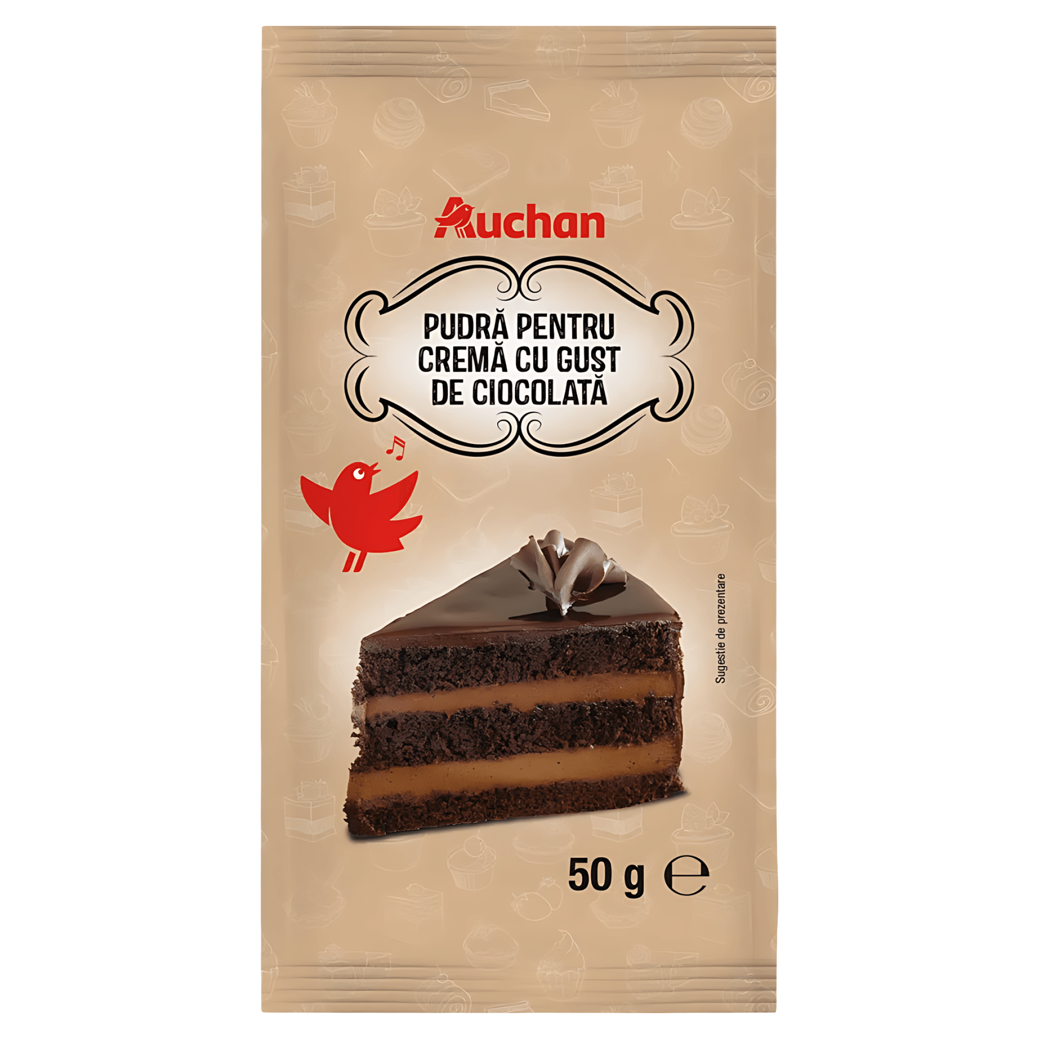 Pudra pentru crema cu gust de ciocolata Auchan, 55 g