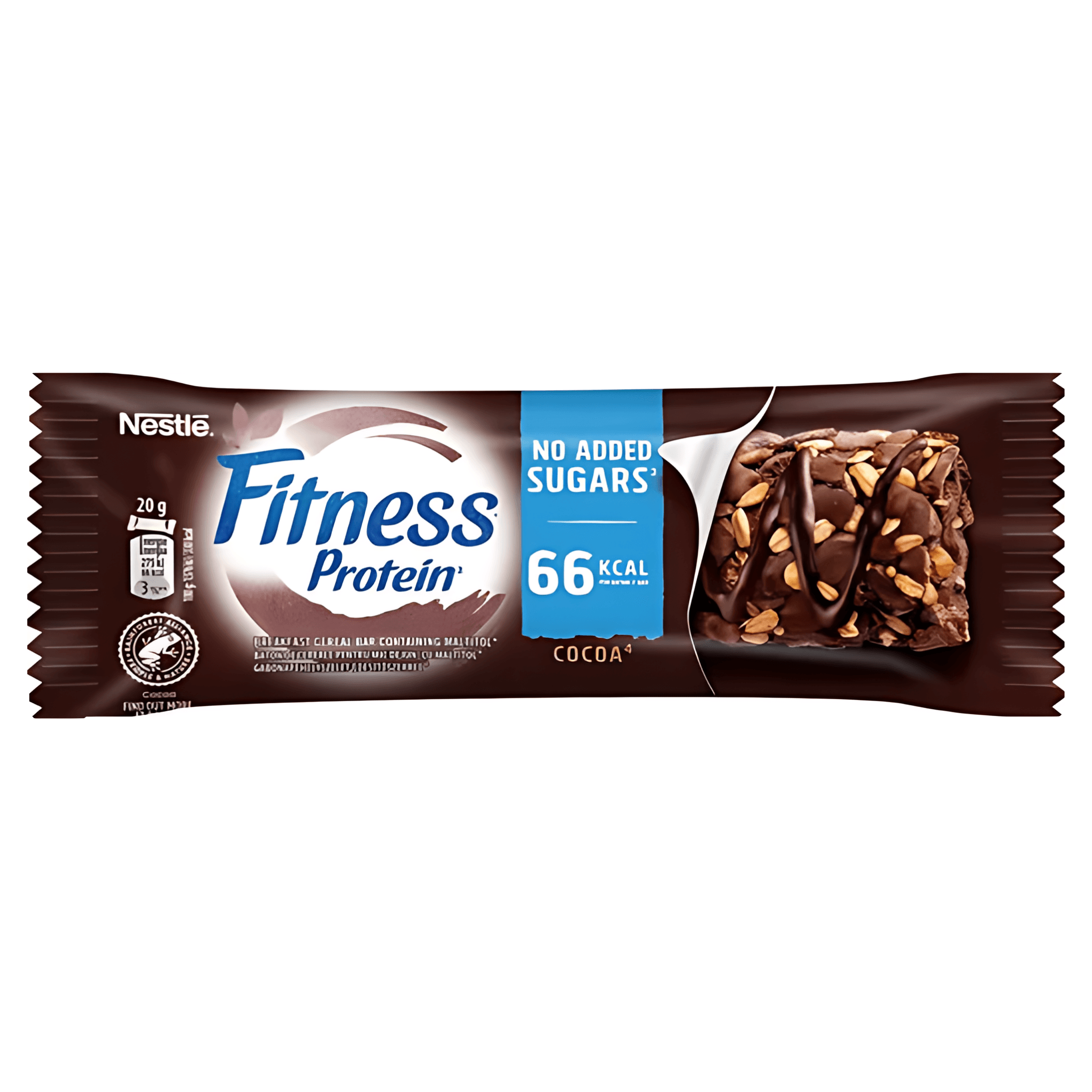 Baton de cereale Nestle Fitness Cocoa Protein, fara zahar adaugat, 20 g