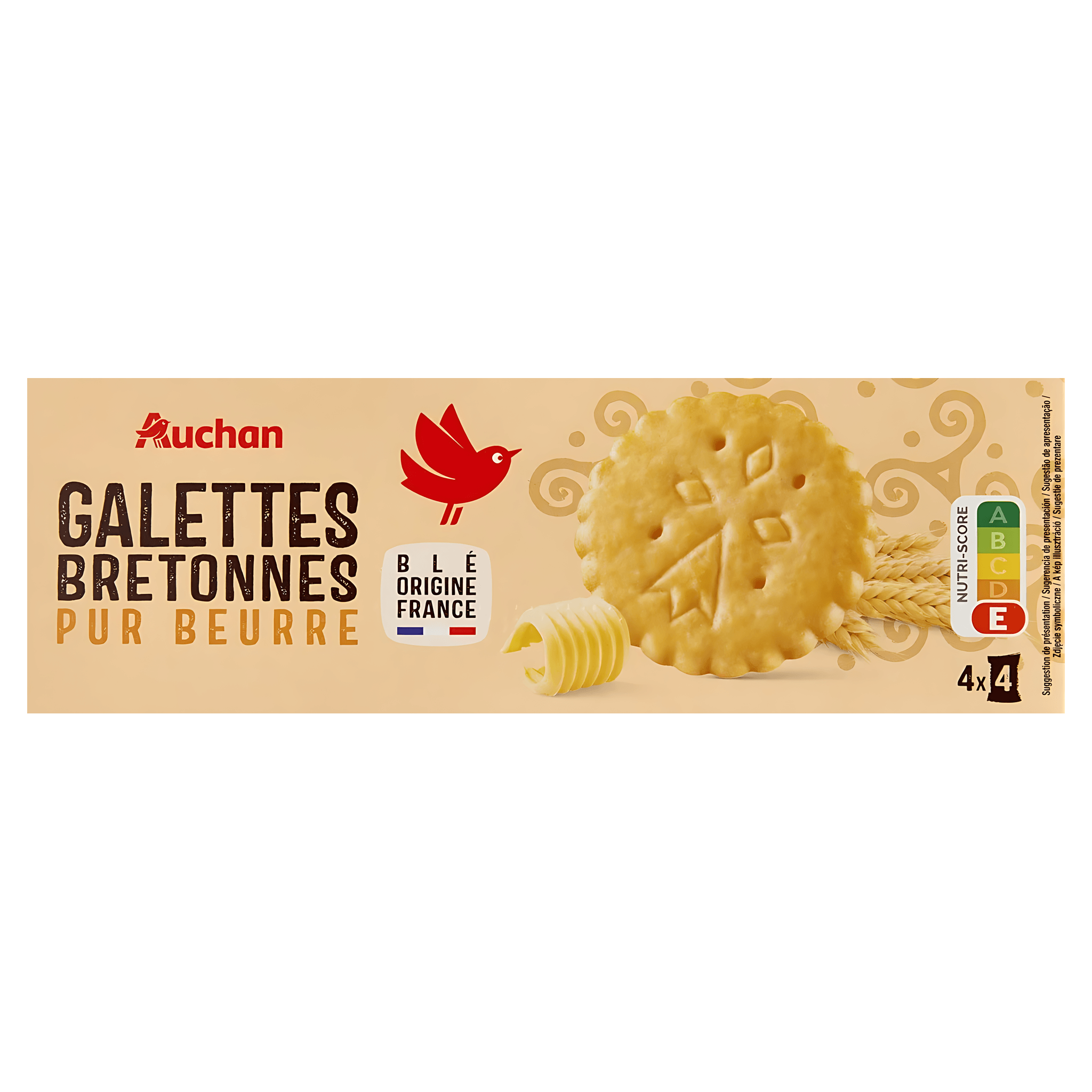 Biscuiti cu unt bretonne Auchan, 125 g