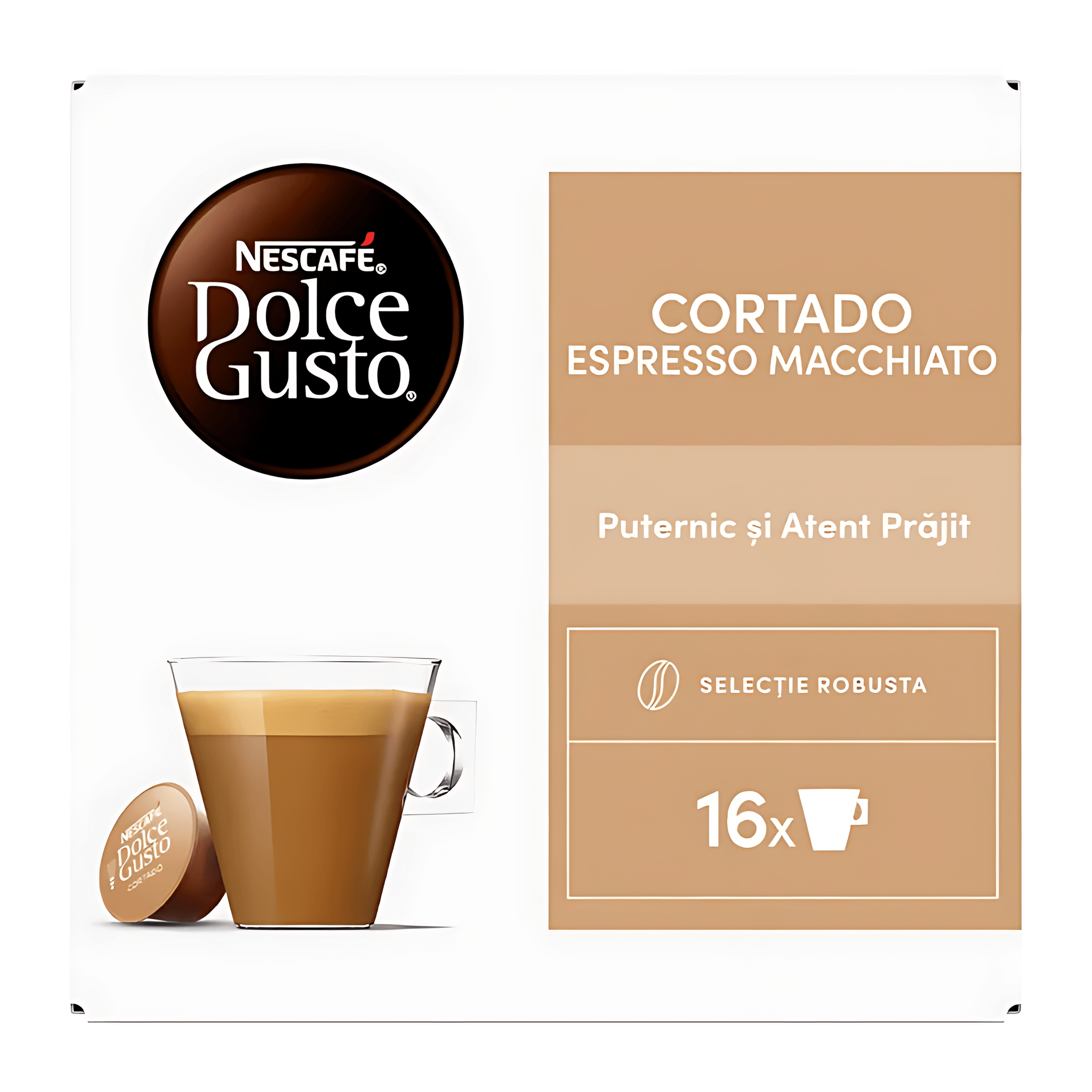 Capsule cafea Nescafe Espresso Macchiato, compatibile Dolce Gusto, 16 capsule