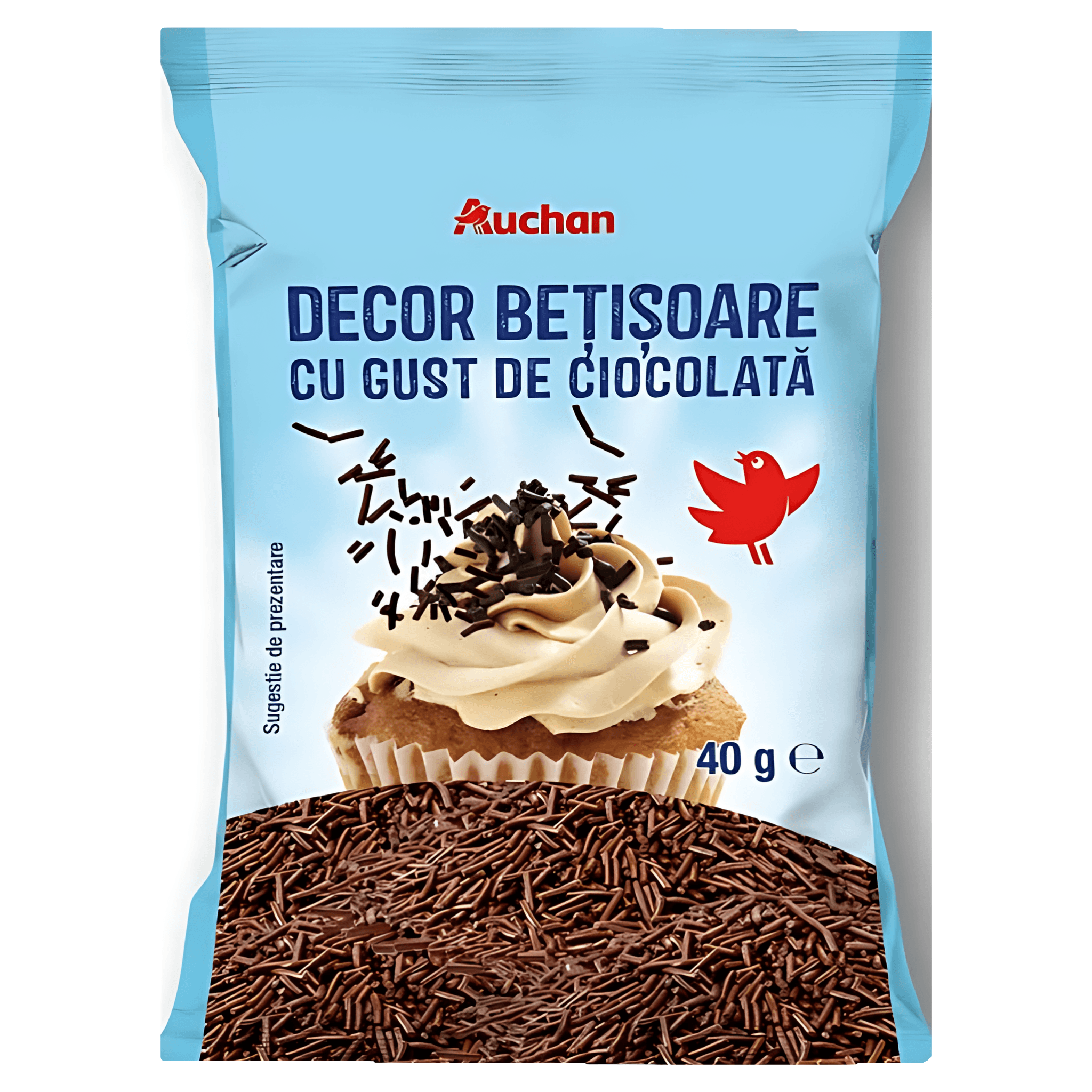Ornamente pentru prajituri Auchan cu gust de ciocolata, 40 g