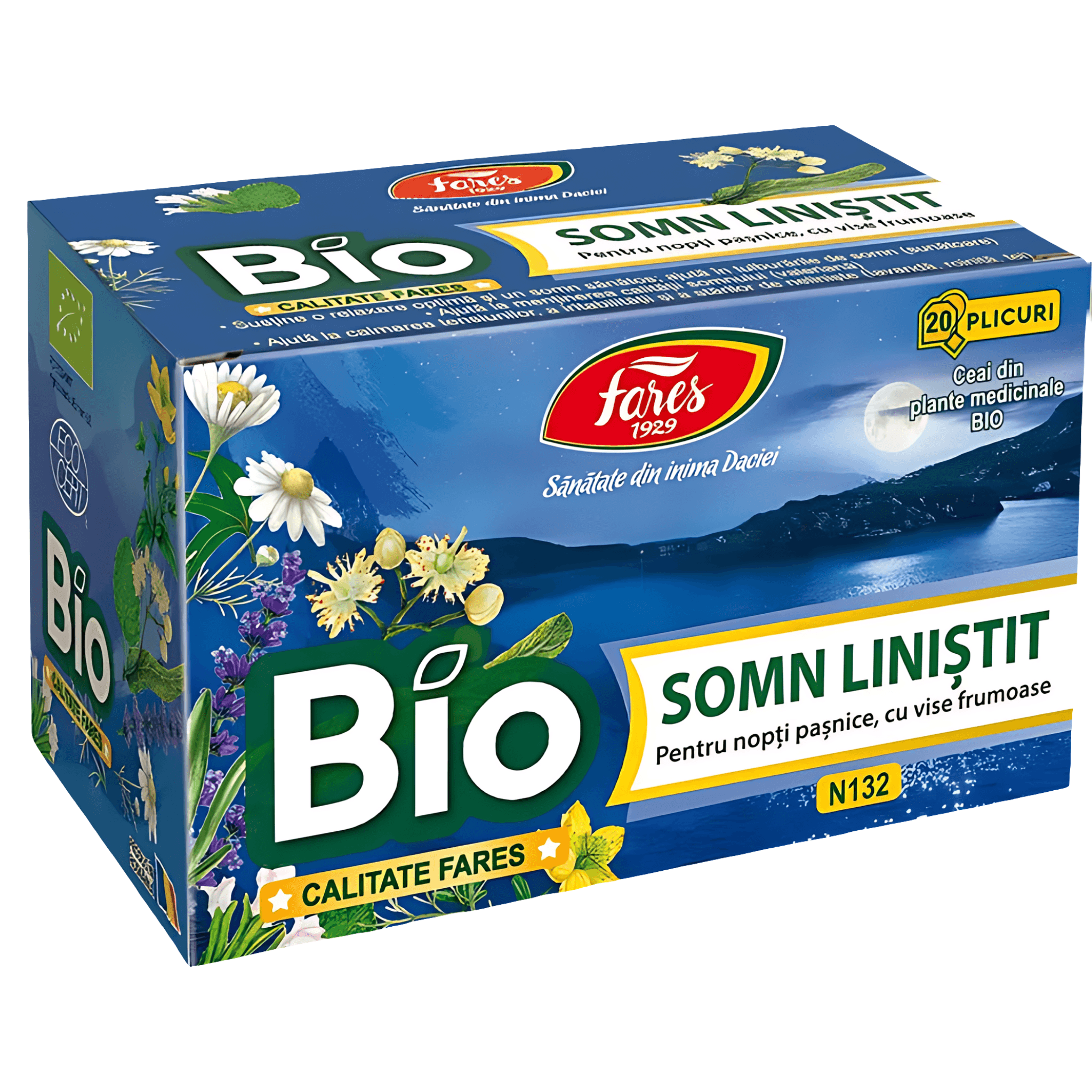 Ceai pentru somn linistit Fares Bio, 20 pliculete