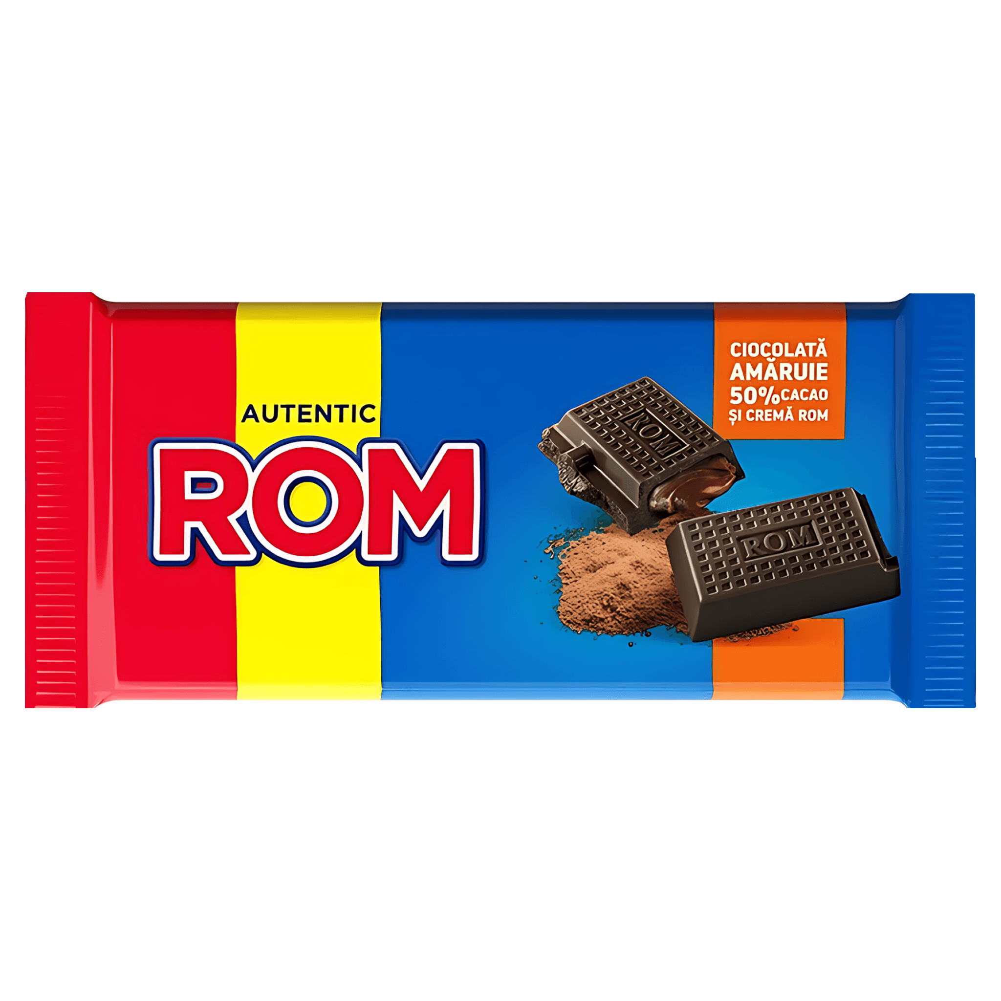 Ciocolata amaruie cu crema cu rom, 50% cacao Rom, 88 g