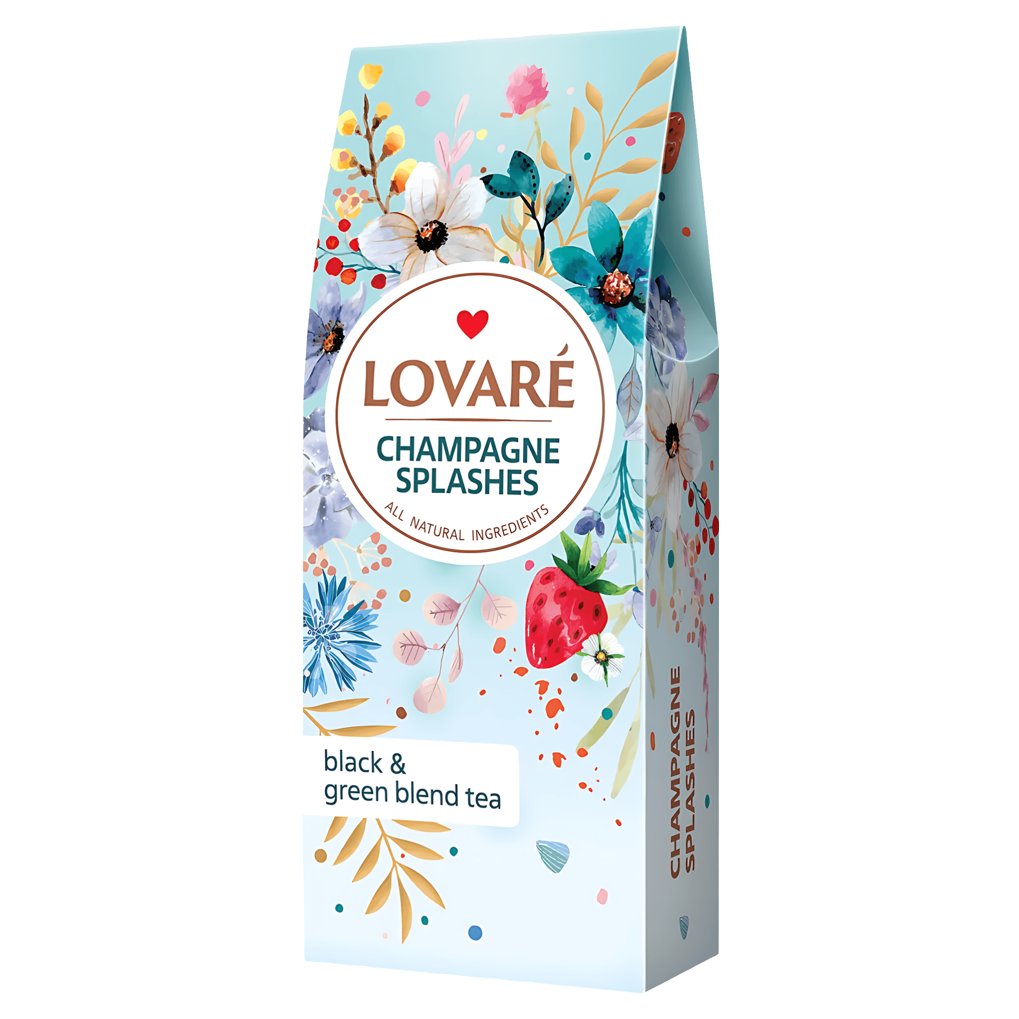 Amestesc de ceai negru, ceai verde, capsune Lovare Champagne Splashes, 80 g