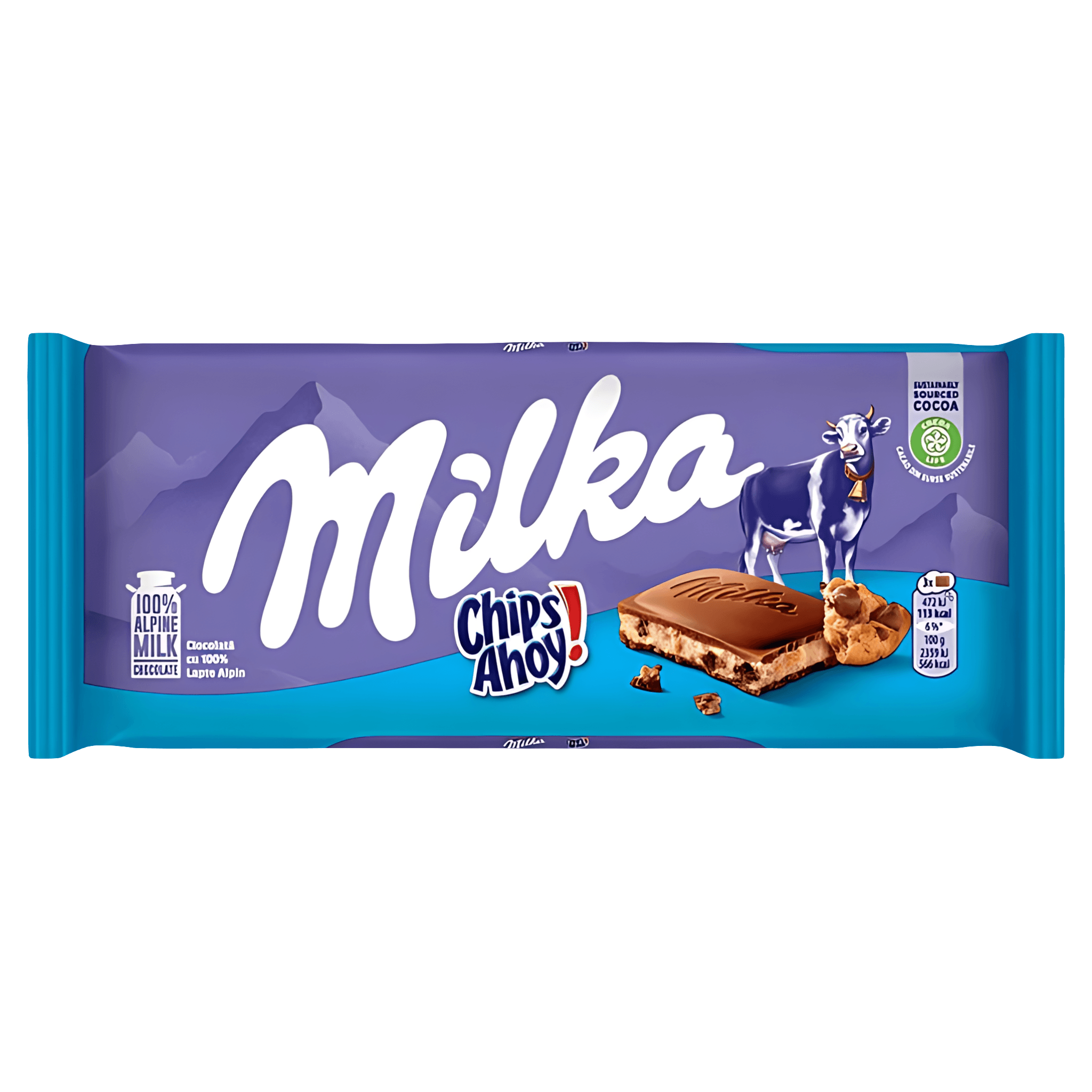 Ciocolata cu lapte si bucatele de biscuiti Milka Chips Ahoy, 100 g