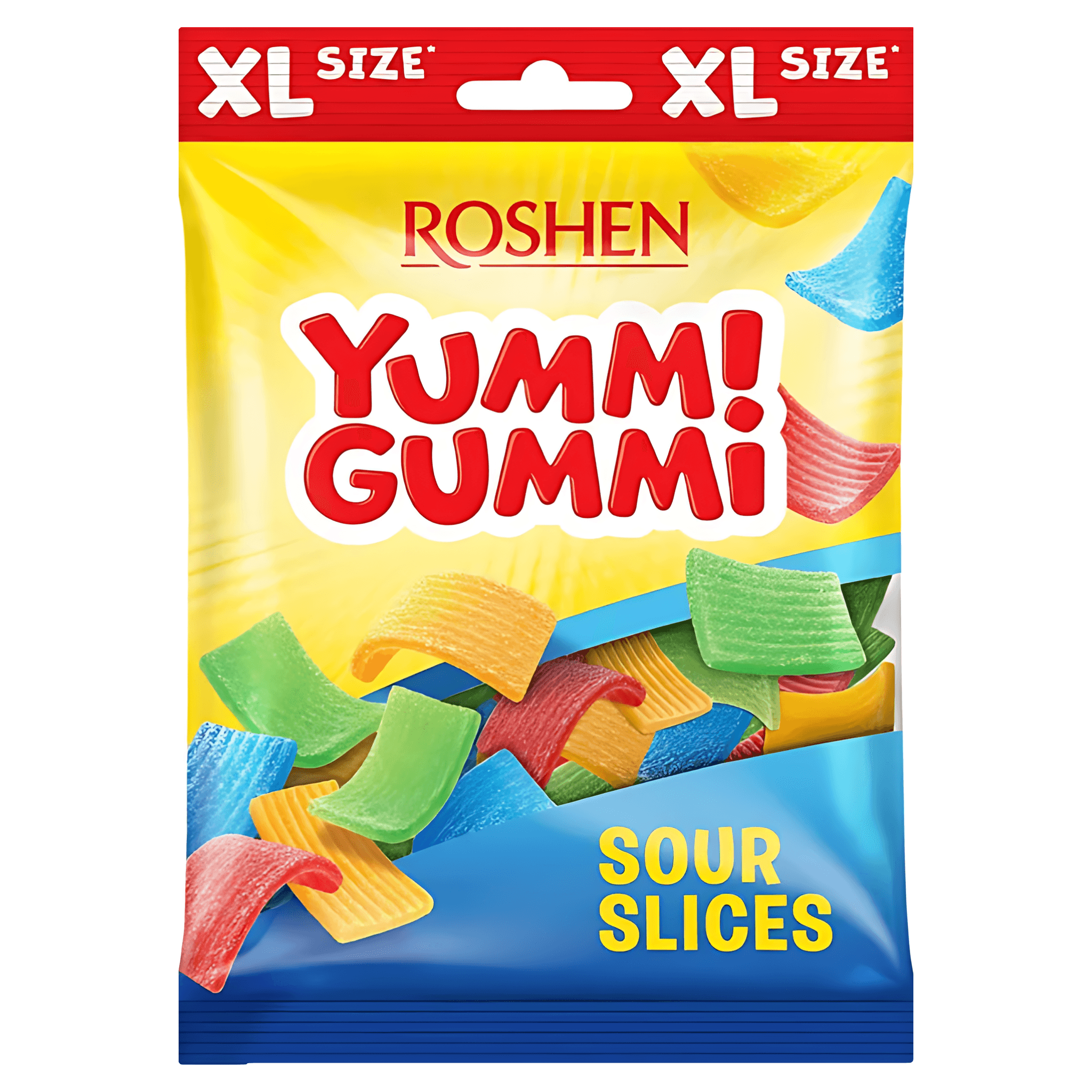 Jeleuri acrisoare cu aroma de fructe  Roshen Yummi Gummi Sour Slices, 165 g