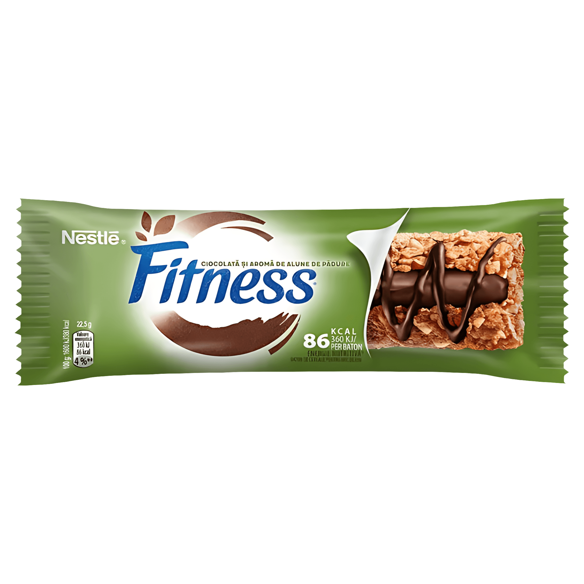 Baton de cereale cu ciocolata si alune de padure Fitness Delice, 22.5g