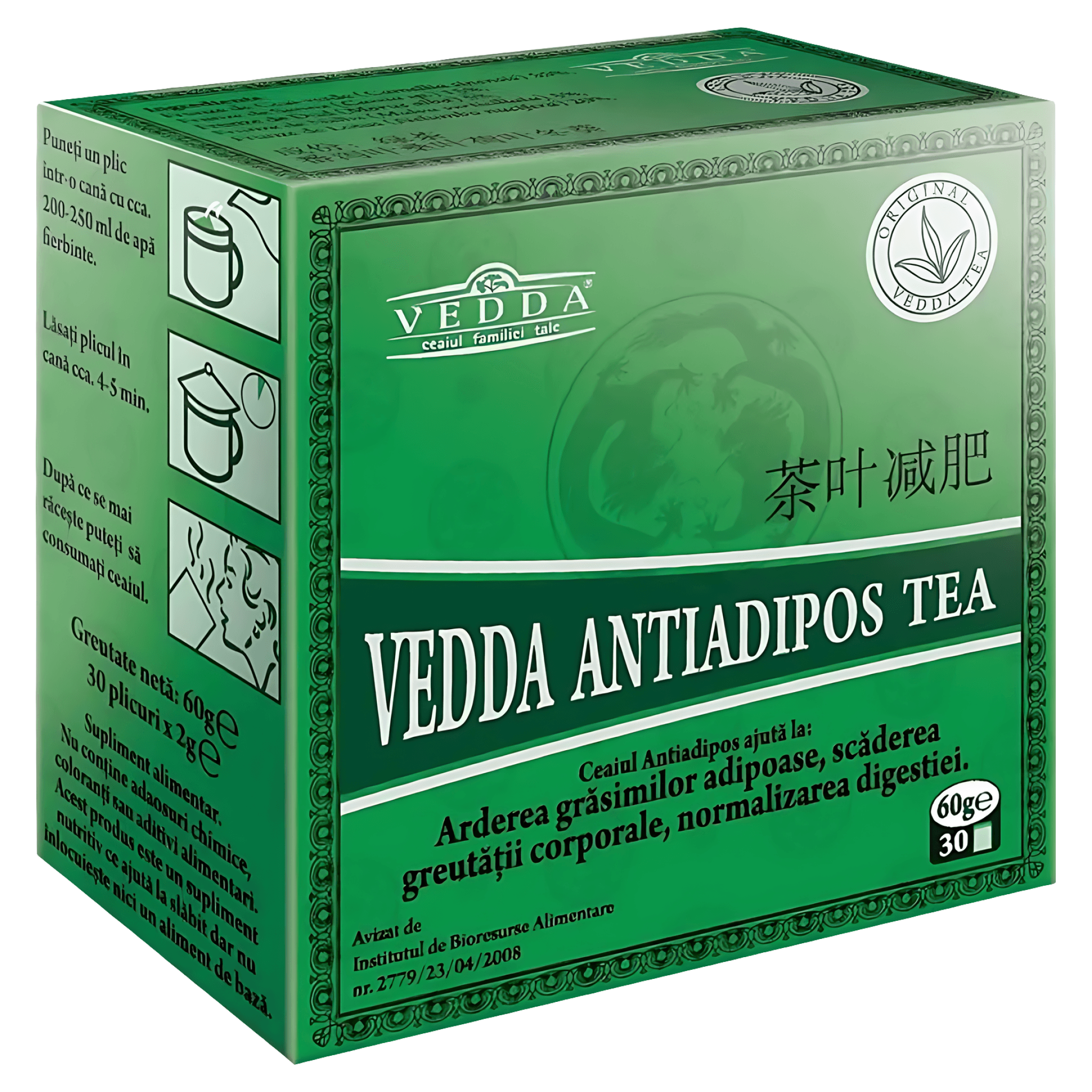 Ceai antiadipos Vedda 60 g, plicuri