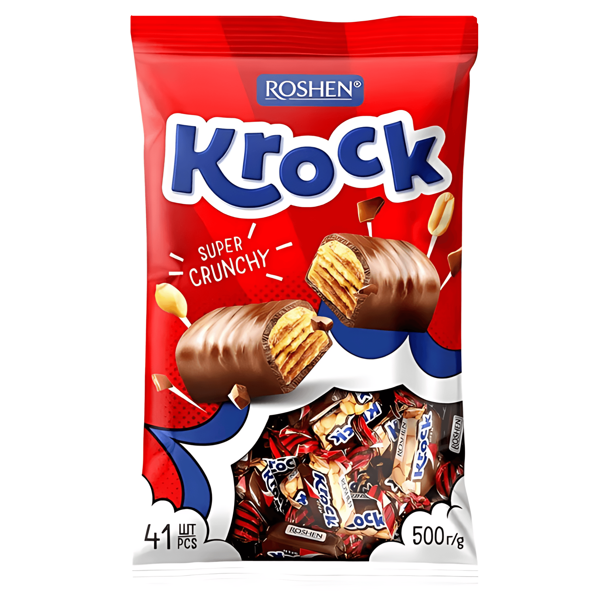 Bomboane de ciocolata cu arahide Roshen Krock, 500 g