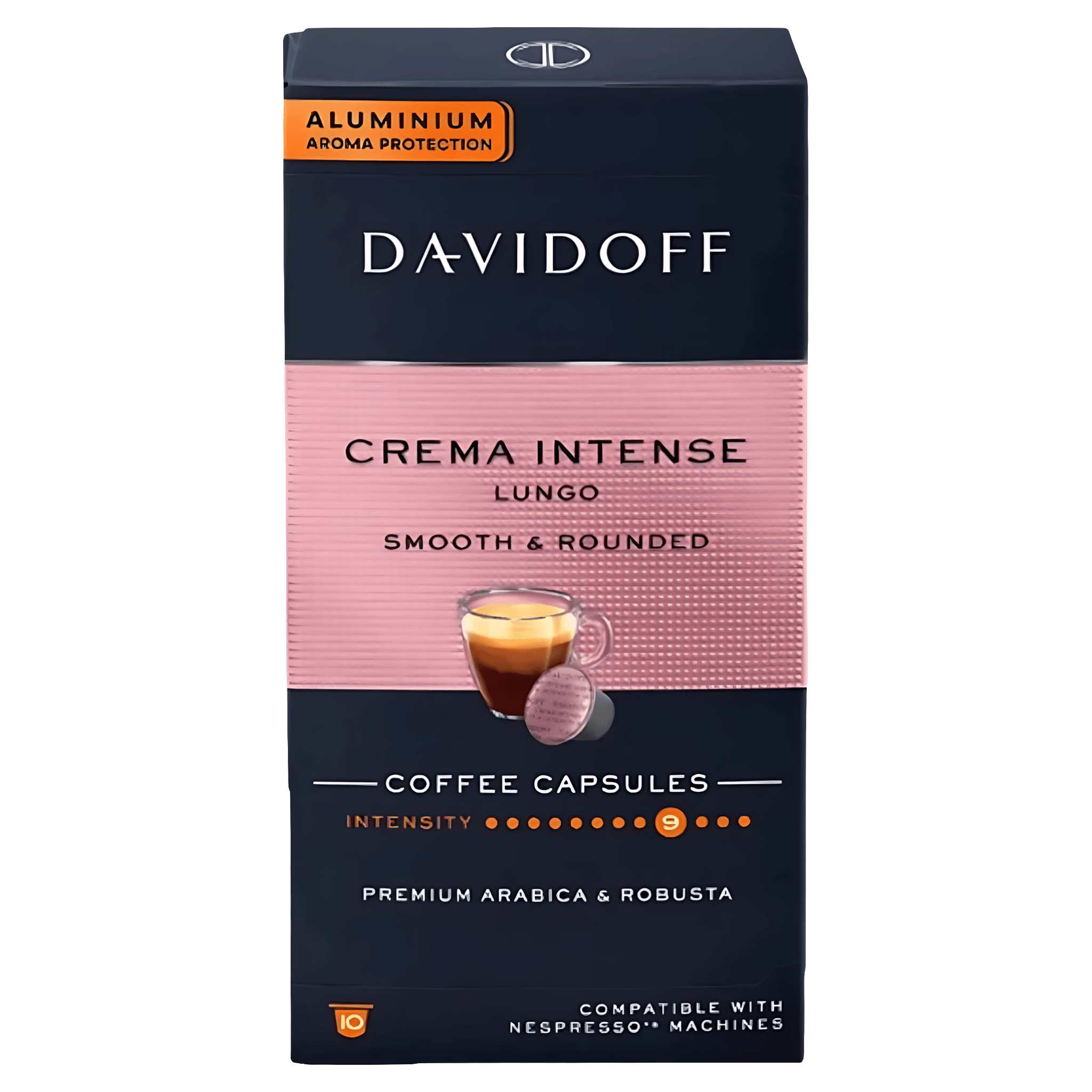 Capsule cafea Davidoff Crema Intense Lungo, compatibile Nespresso, 10 capsule