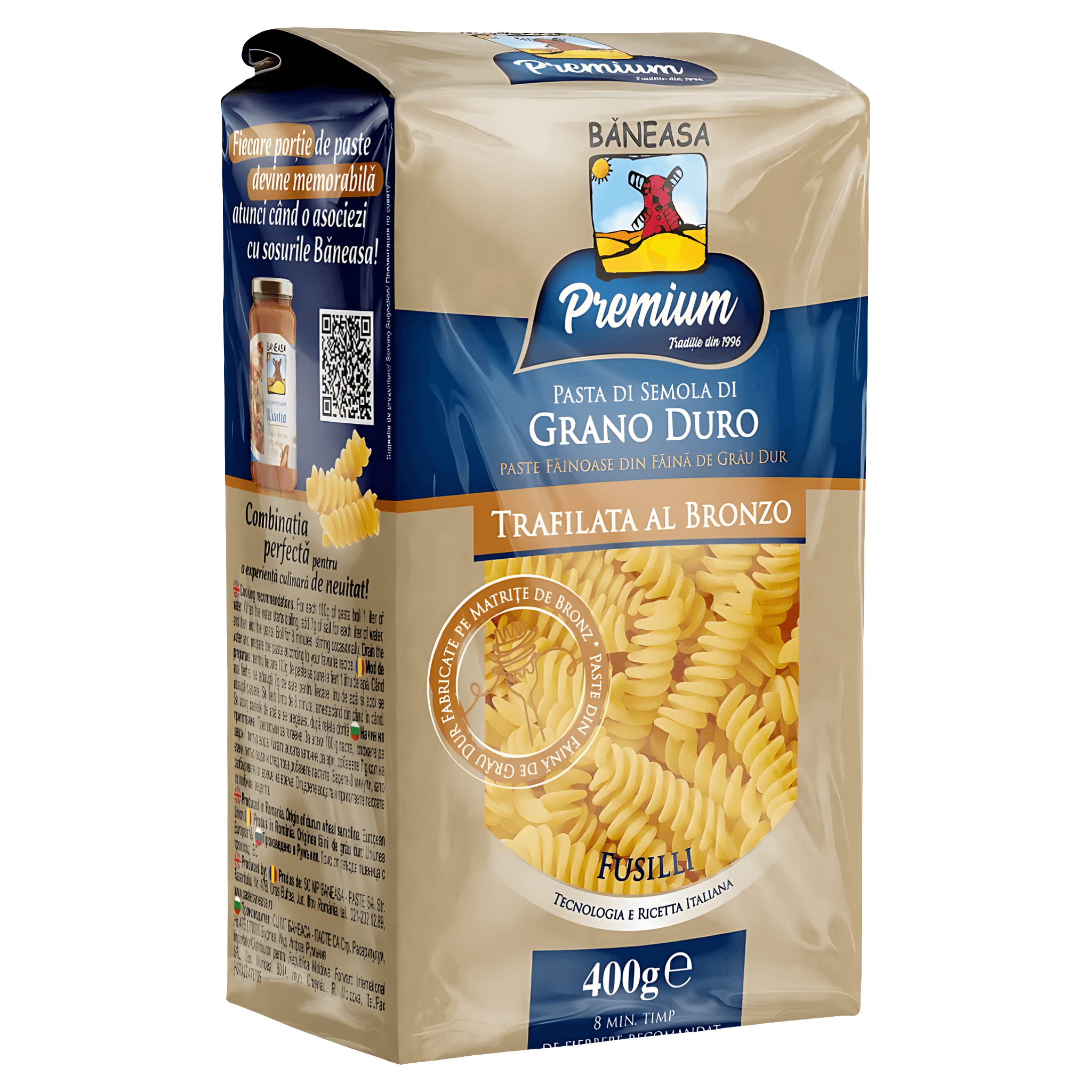 Paste fainoase Baneasa Fusilli Premium, 400 g