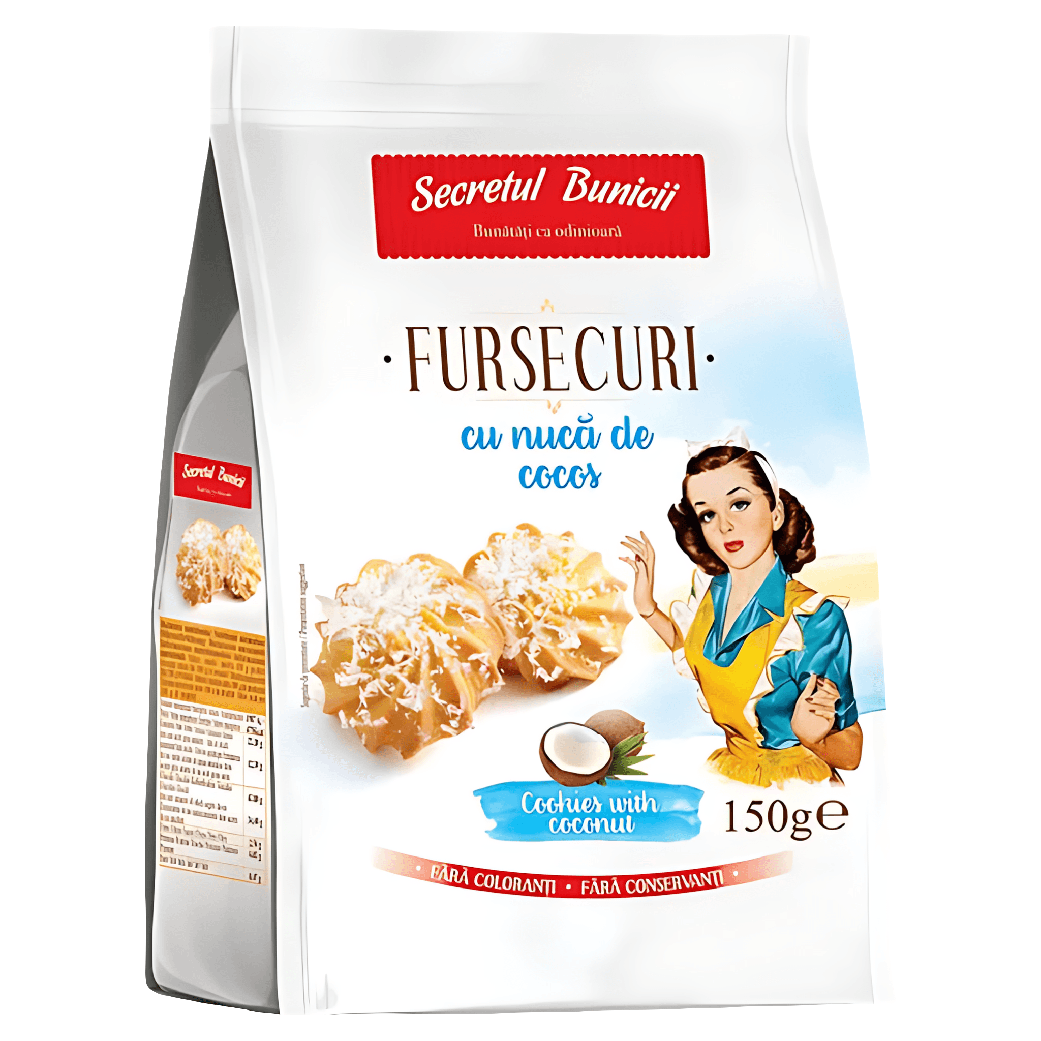 Fursecuri cu nuca de cocos Secretul Bunicii, 150 g