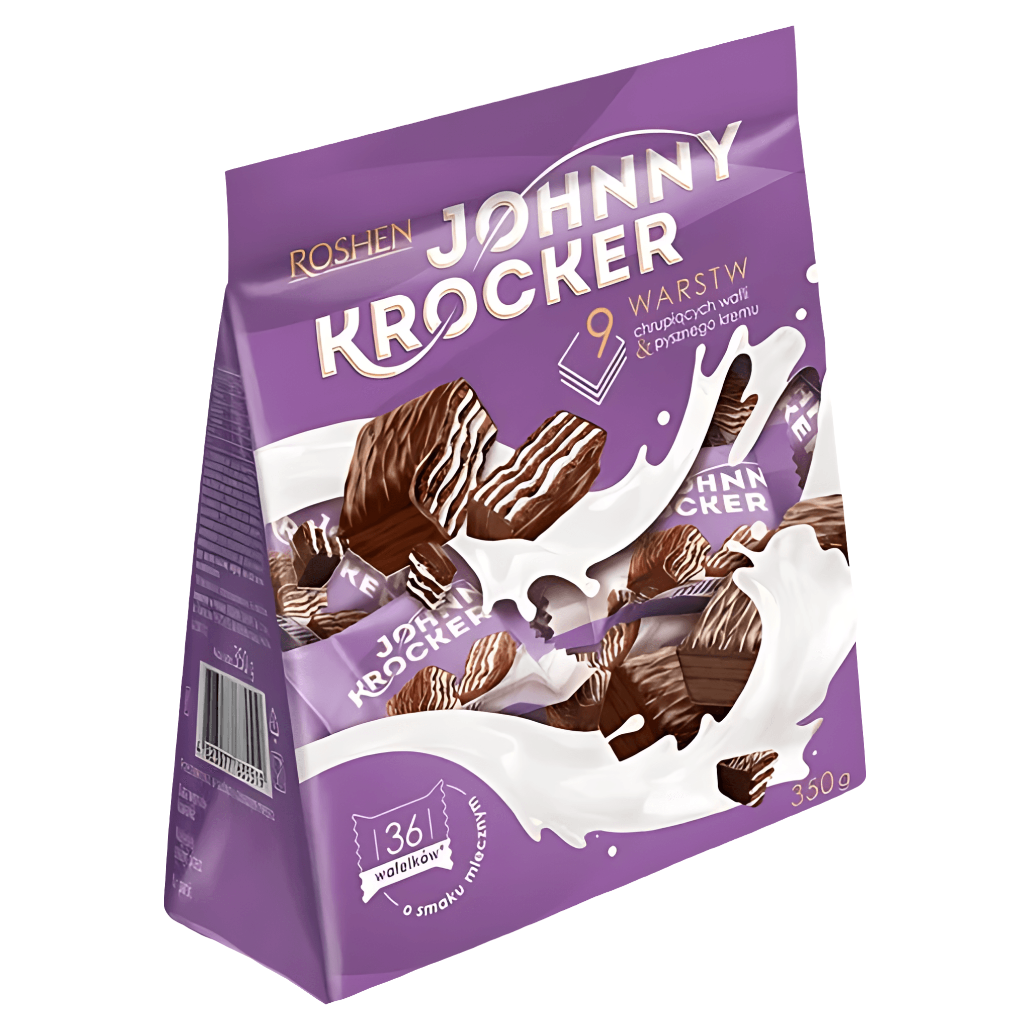 Napolitane cu crema de lapte Roshen Johnny Krocker, 350 g