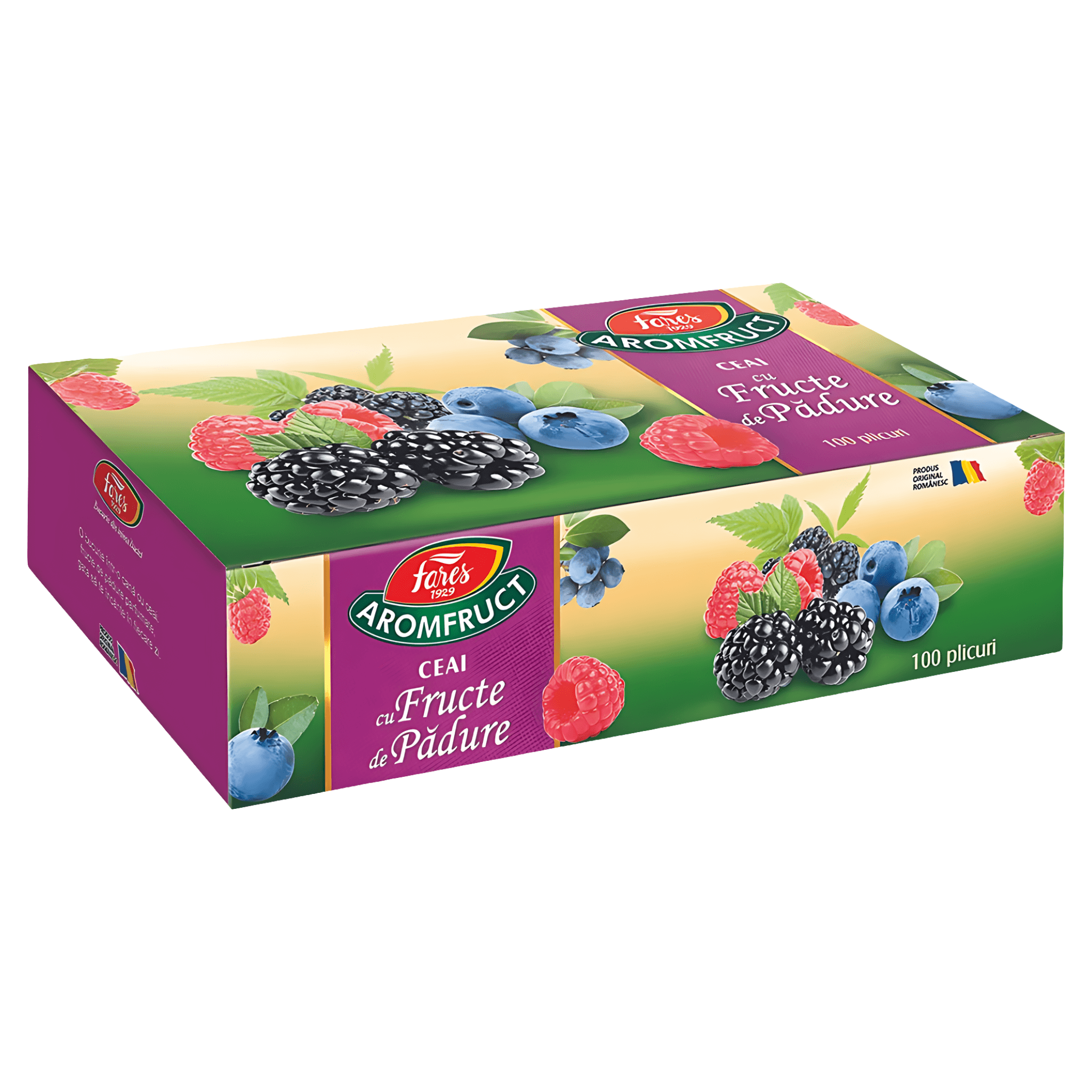 Ceai de fructe de padure Fares Aromfruct, 100 de plicuri x 1.5 g