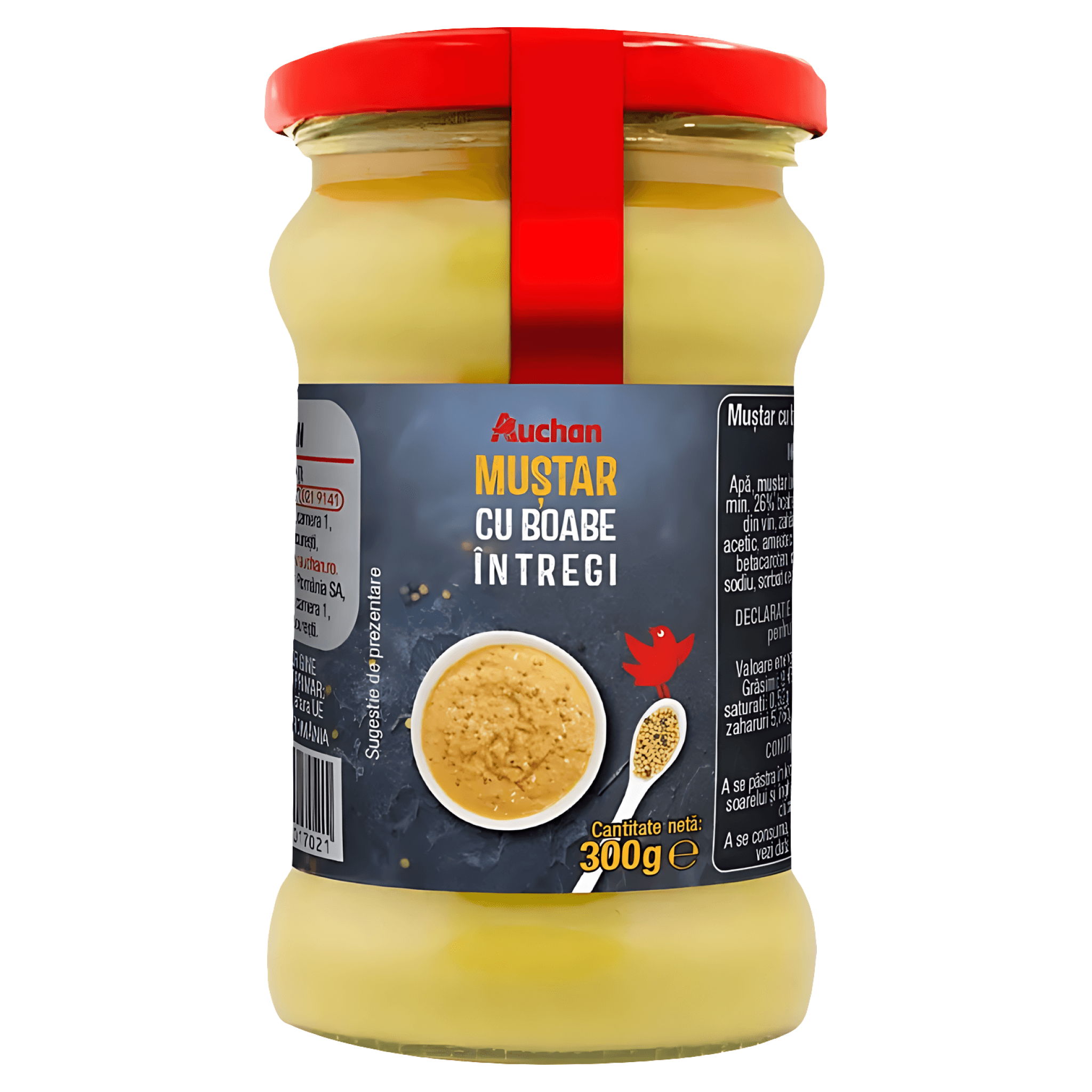 Mustar cu boabe intregi Auchan, 300 g
