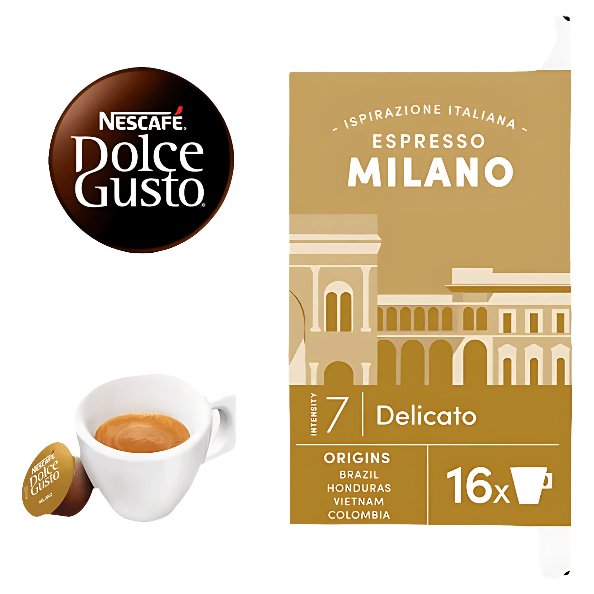 Capsule cafea Nescafe Milano, compatibile Dolce Gusto, 16 capsule