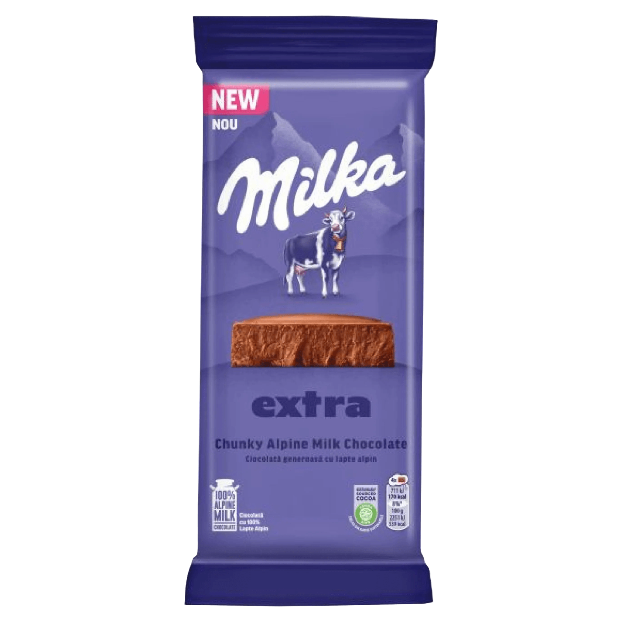 Ciocolata cu lapte alpin extra Milka, 190 g