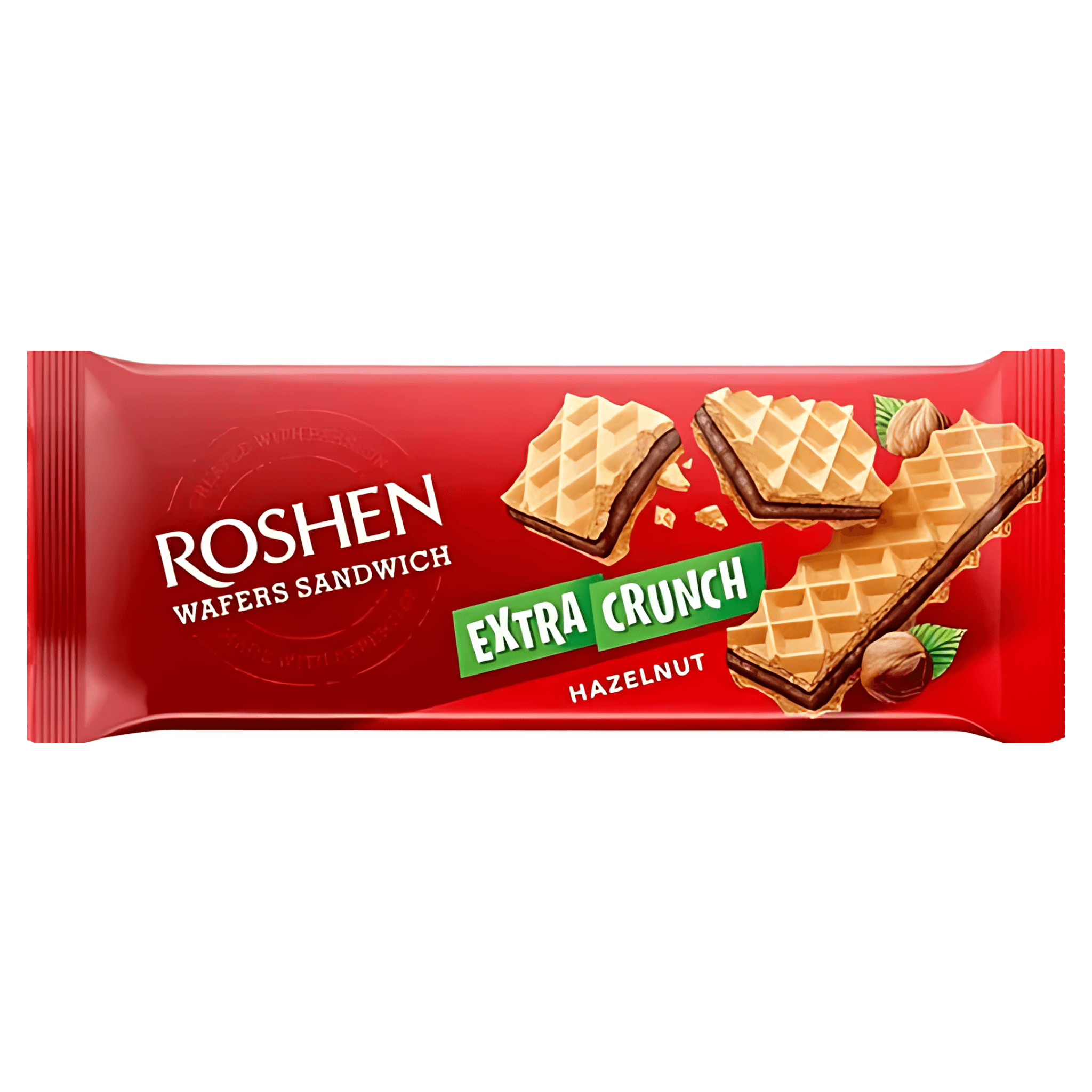 Napolitana cu crema de alune Roshen Extra Crunch, 142 g