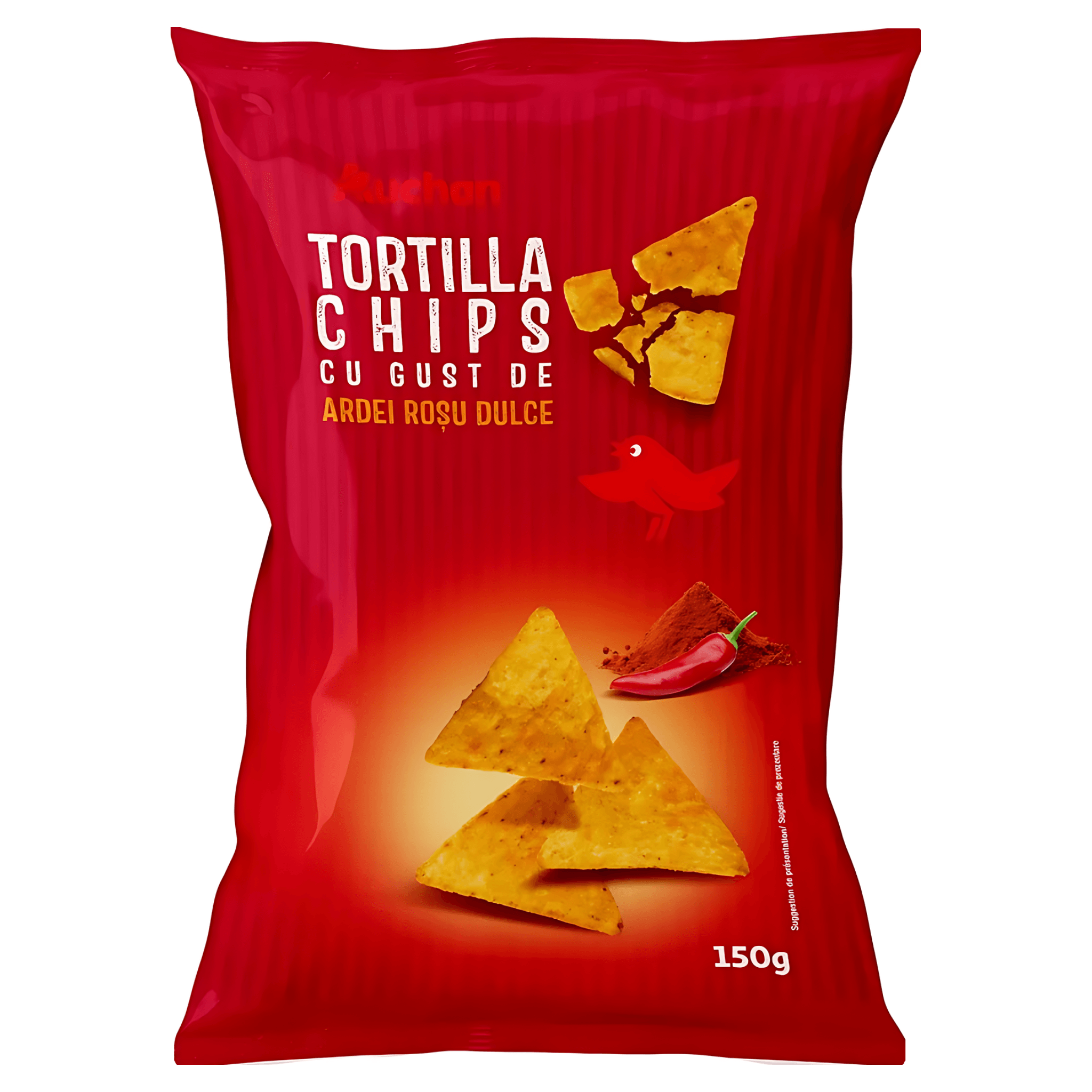 Tortilla chips cu aroma de ardei Auchan, 150 g