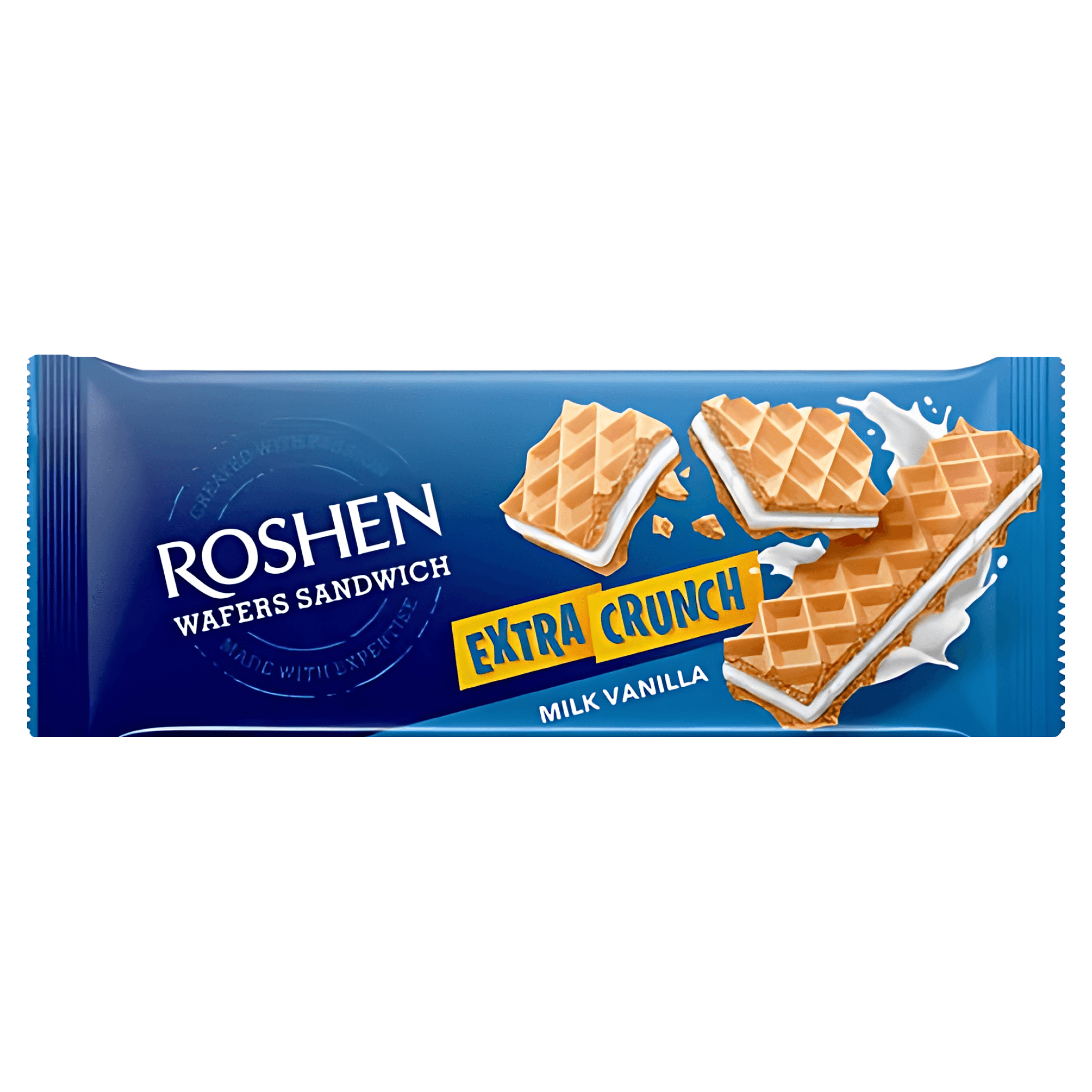 Napolitana cu crema de lapte si vanilie Roshen Extra Crunch, 142 g