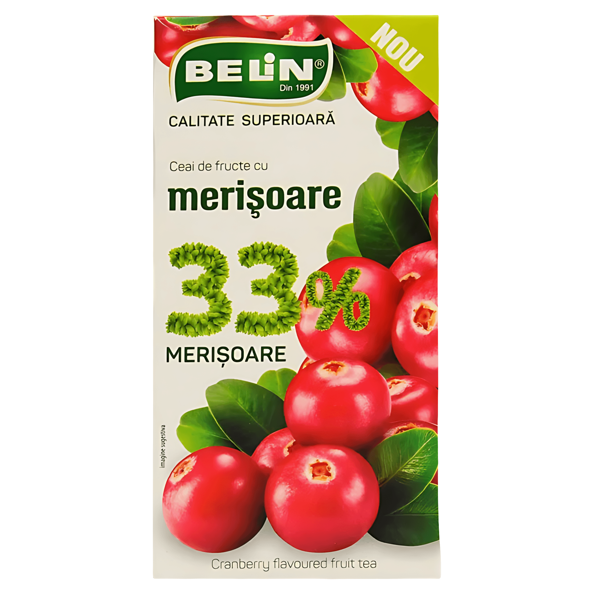 Ceai cu 33% merisoare Belin, 20 pliculete