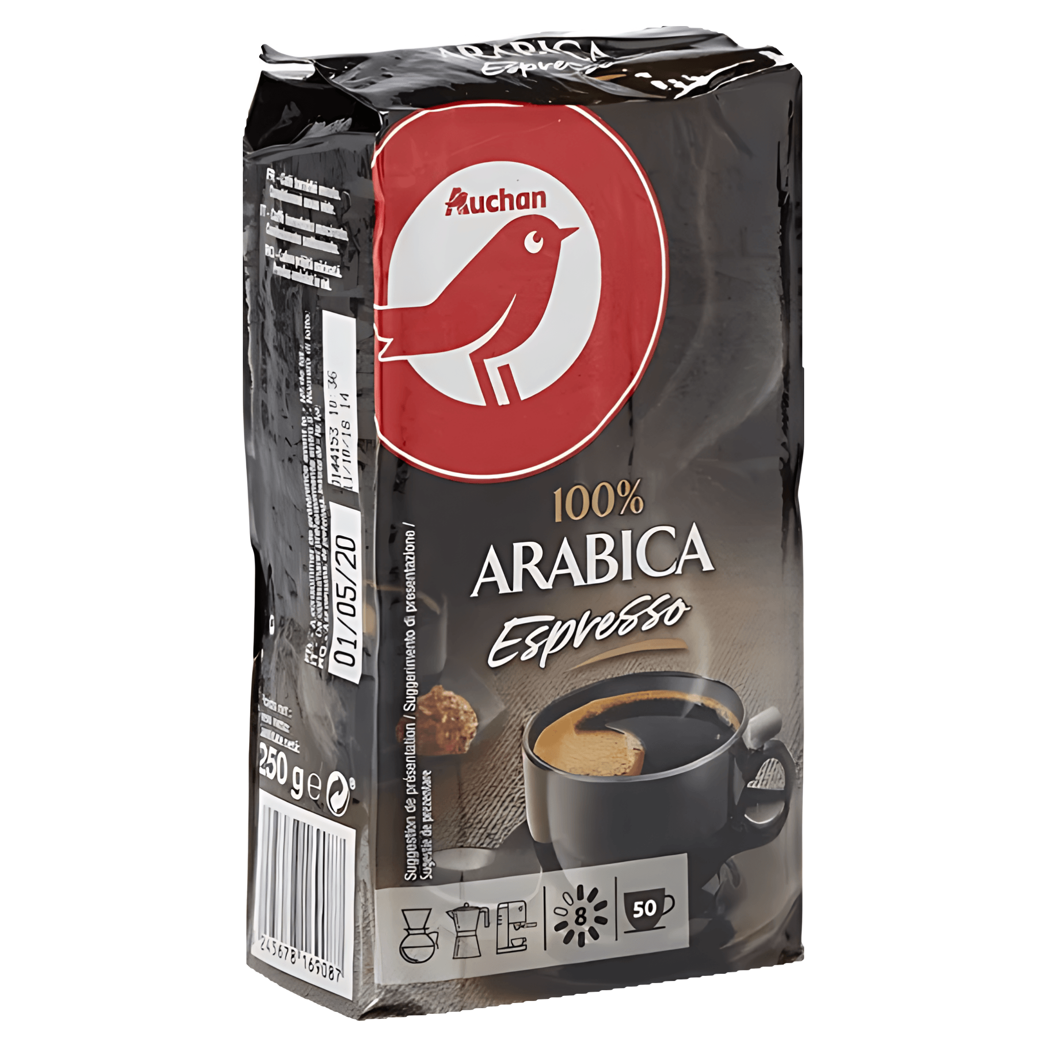 Cafea macinata espresso arabica Auchan, 250 g