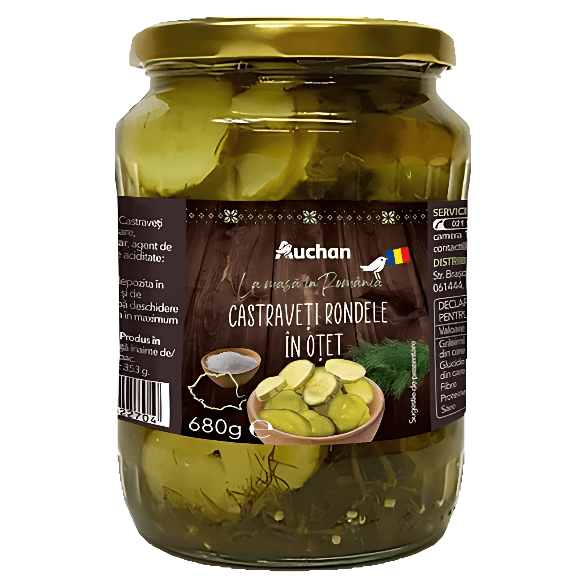 Catraveti rondele in otet Auchan, 680 g
