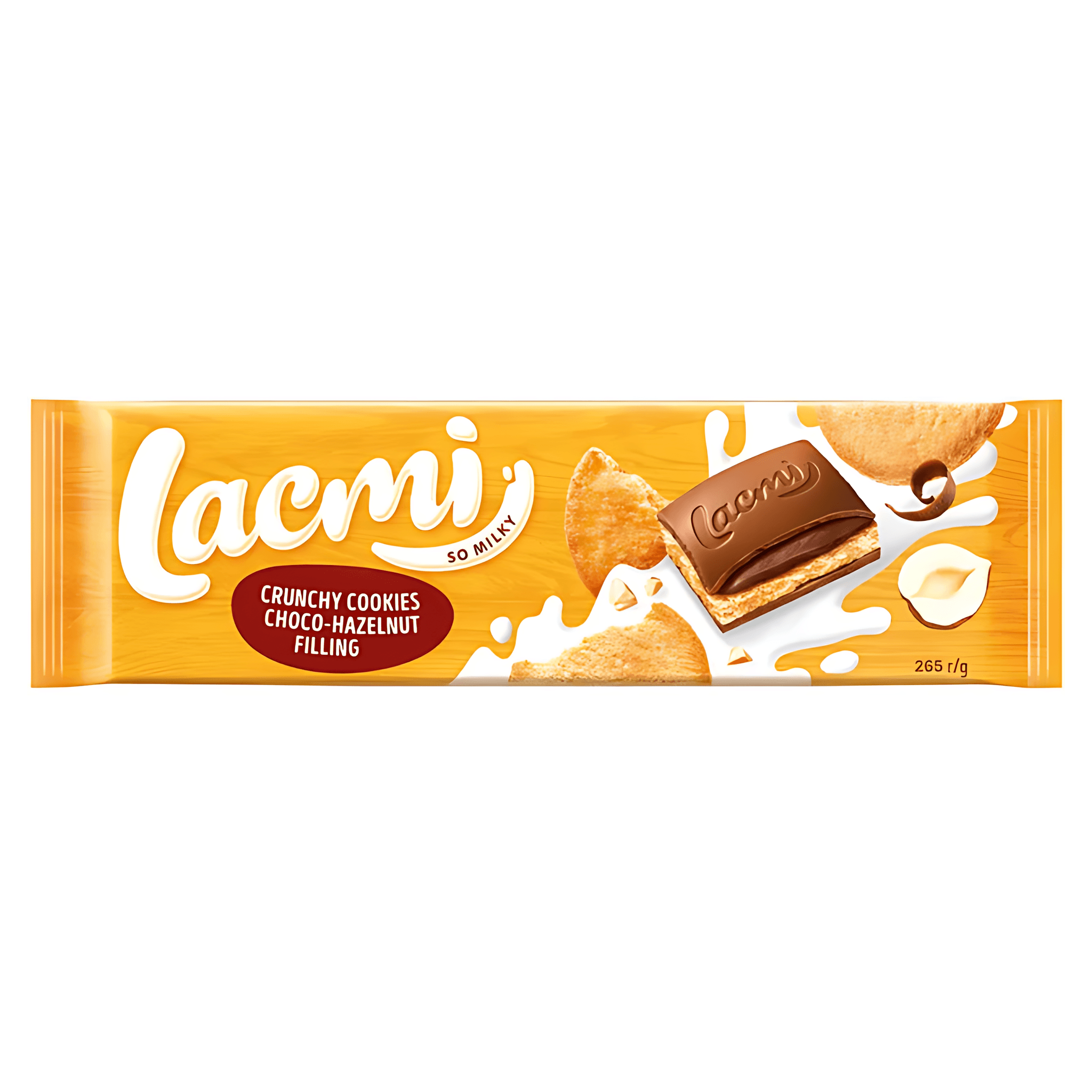 Ciocolata cu lapte, umplutura cu alune si biscuiti Roshen Lacmi, 265 g