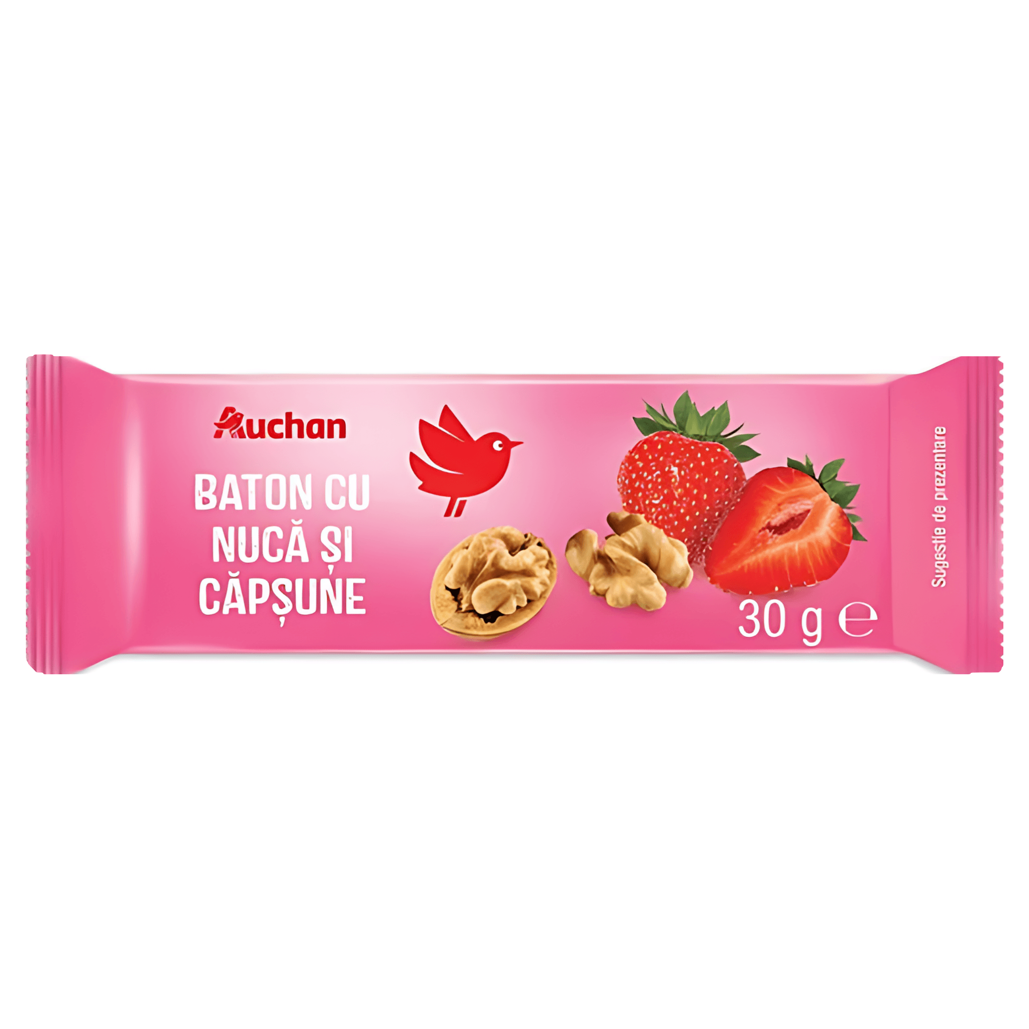 Baton cu nuca si capsune Auchan, 30 g