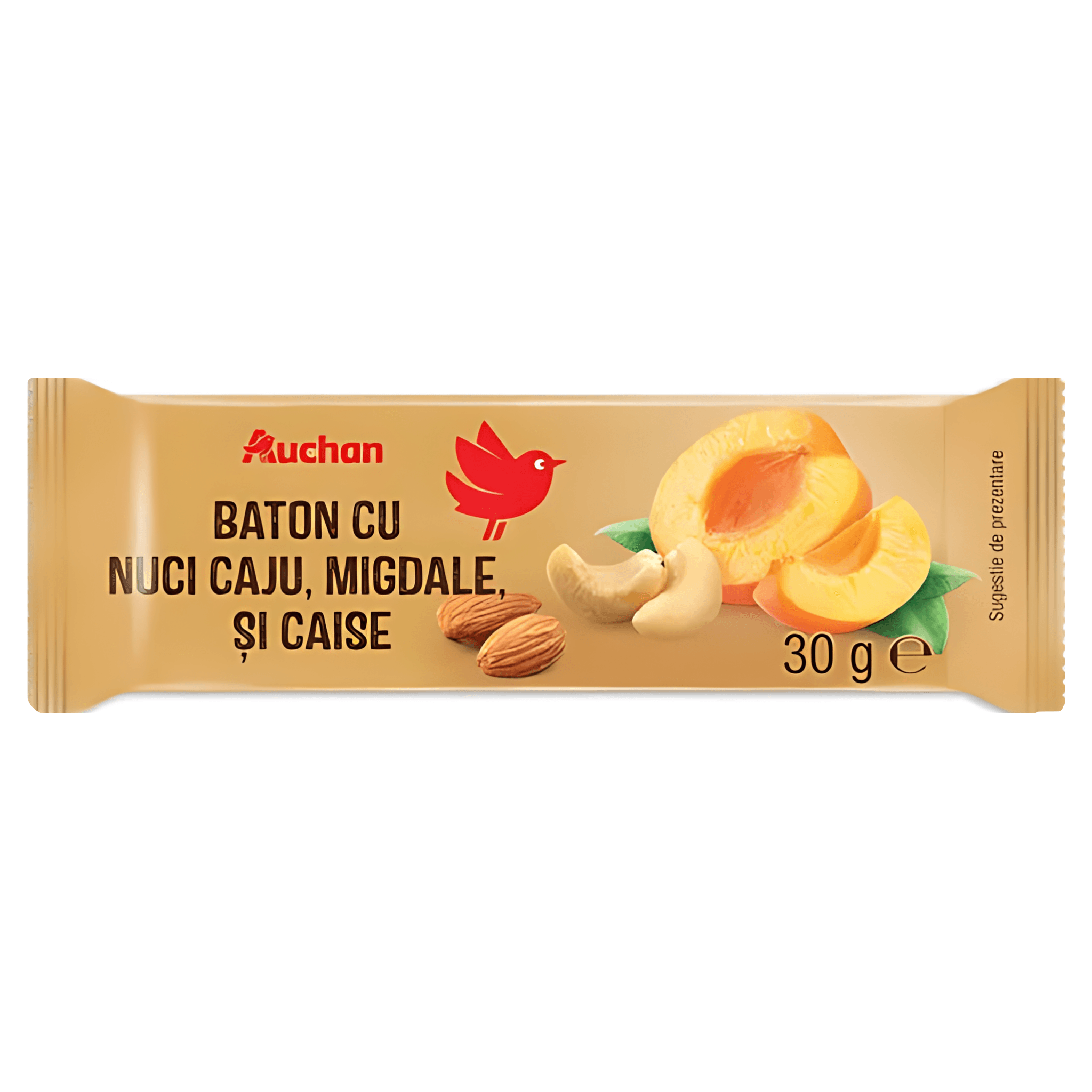 Baton cu caju, migdale si caise Auchan, 30 g