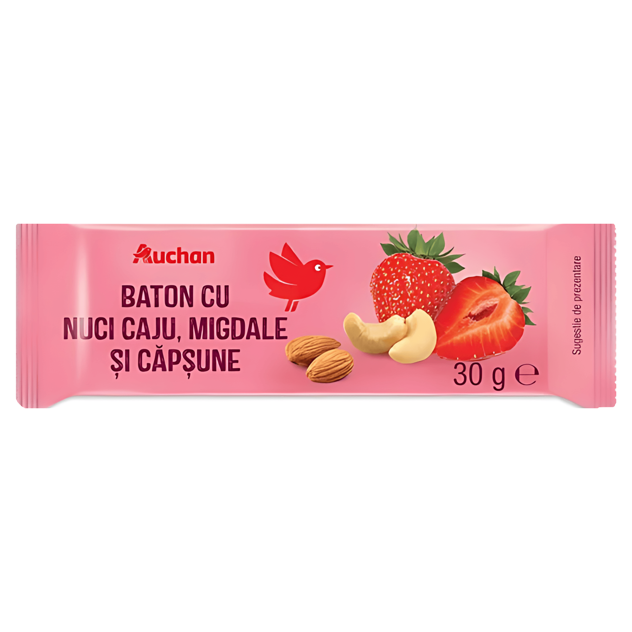 Baton cu caju, migdale si capsune Auchan, 30 g