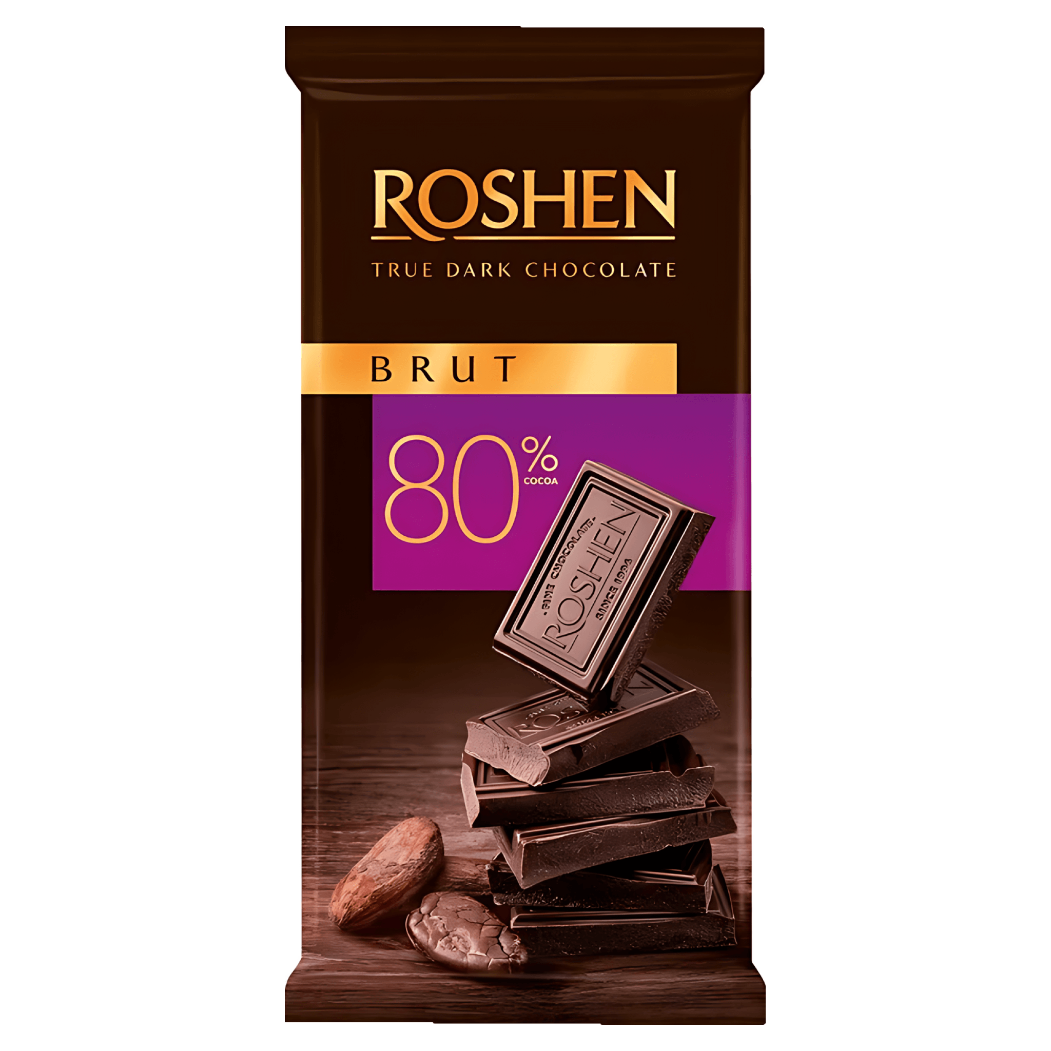 Ciocolata neagra Roshen, 80% cacao, 85 g