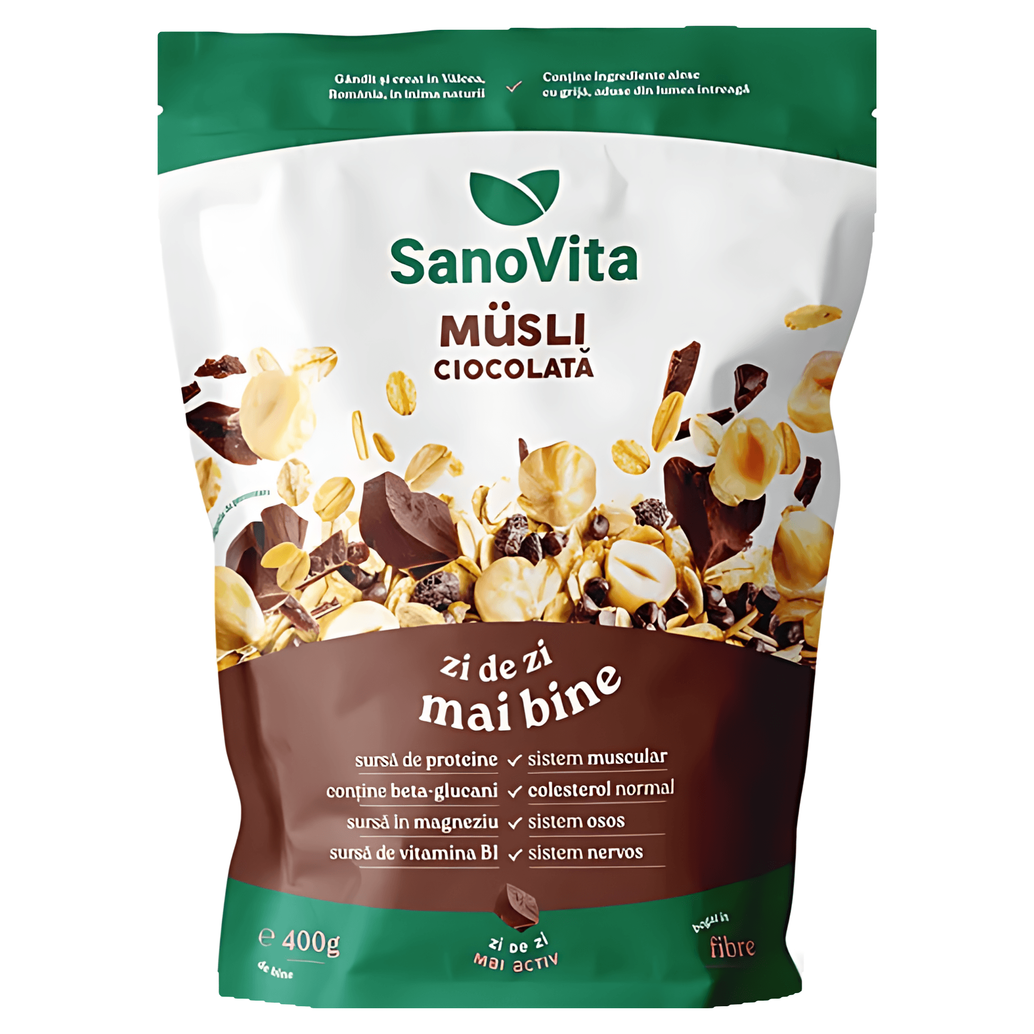 Musli cu ciocolata SanoVita, 400 g