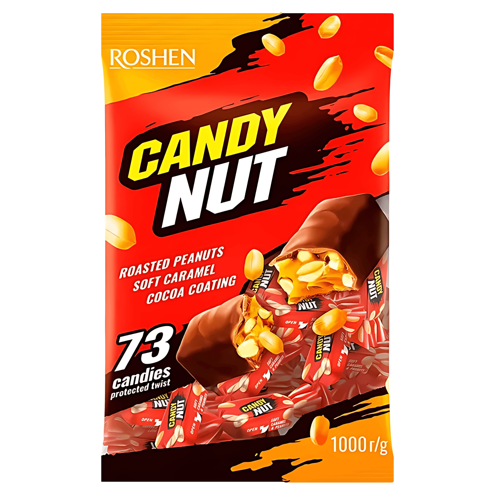 Bomboane de ciocolata cu umplutura de caramel si arahide Roshen Candy Nut, 1 kg