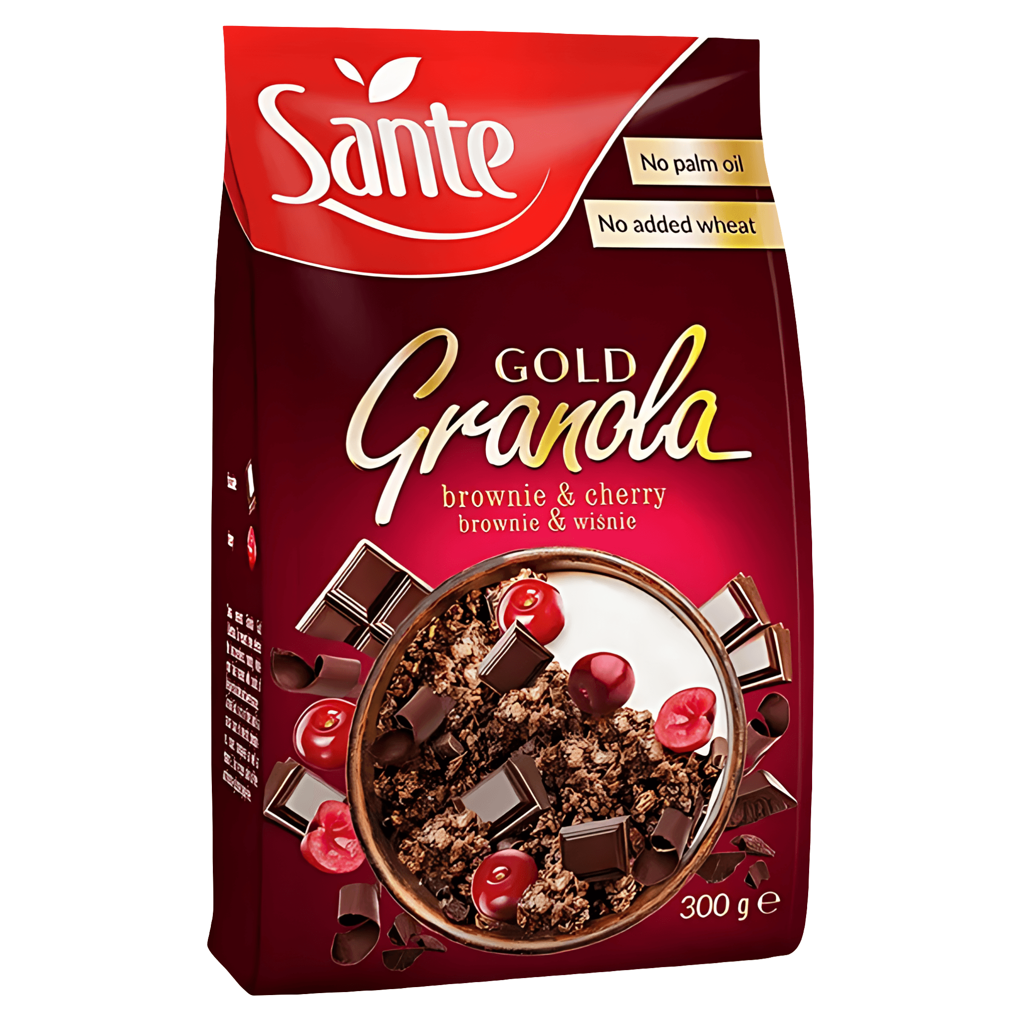 Cereale integrale cu ciocolata si cirese Sante Granola Gold, 300 g